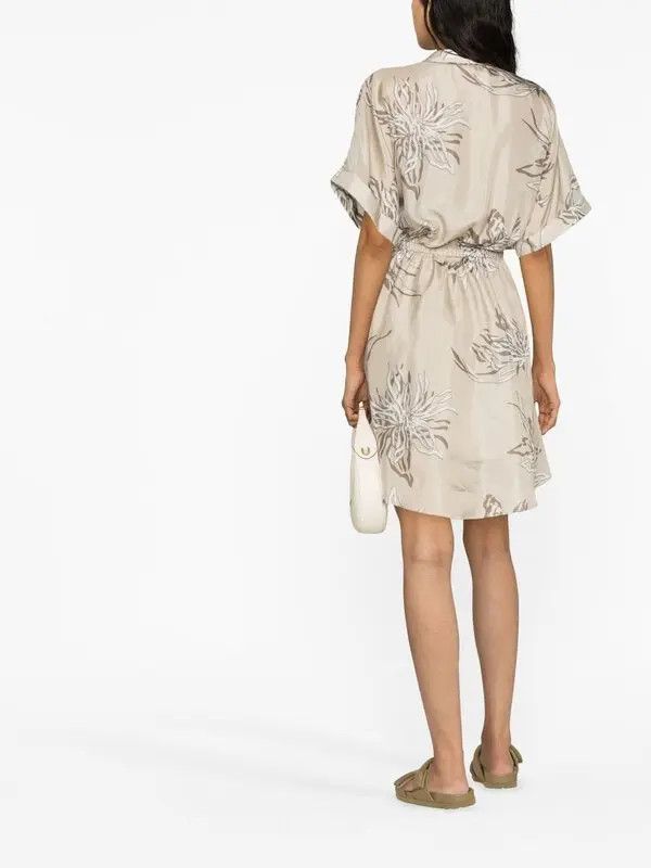 Brunello Cucinelli o1y0725 Mini Dress in Multicolor Size XL / US 12-14 / IT 48-50 - 4 Thumbnail