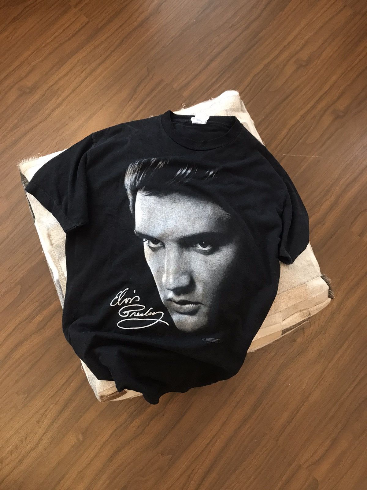 Band Tees × Vintage Vintage Elvis Presley Tee ( Big Face ) Size US XL / EU 56 / 4 - 1 Thumbnail