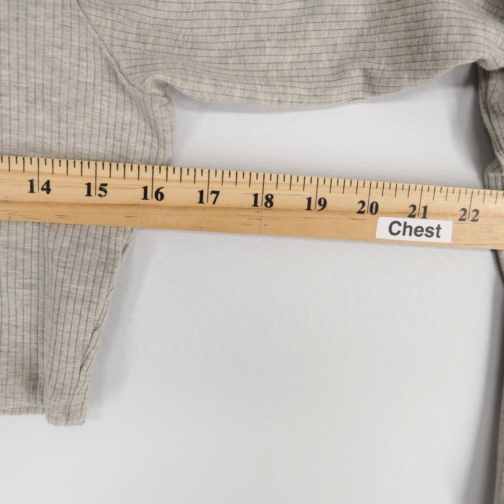 Reformation Reformation Shirt Womens XL Beige Heather Cropped Long Sleeve Square Neck Shirt Size XL / US 12-14 / IT 48-50 - 3 Thumbnail