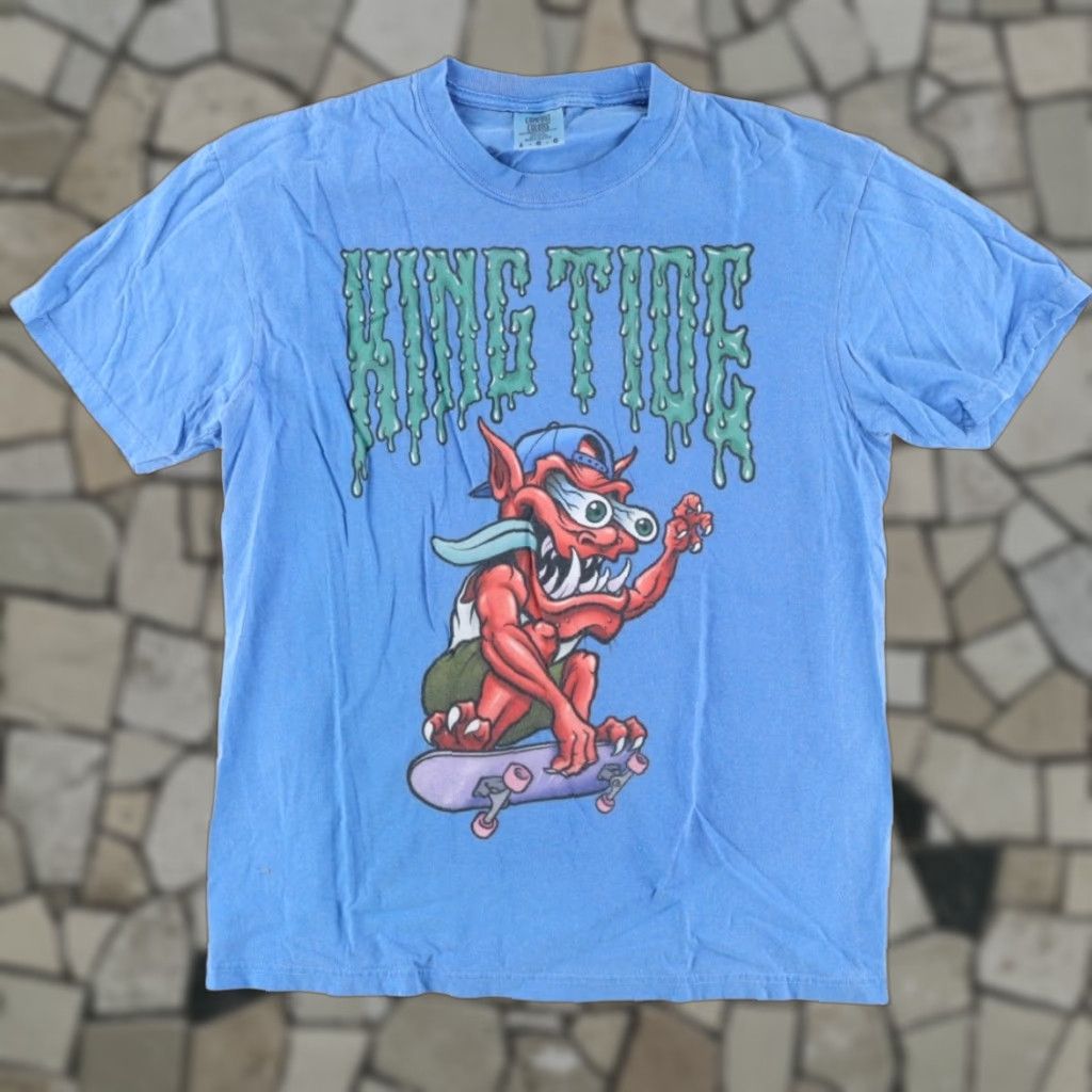 Comfort Colors Comfort Colors King Tide Skateboards Solid T-Shirt Blue Men's L Shirt Size US L / EU 52-54 / 3 - 1 Thumbnail