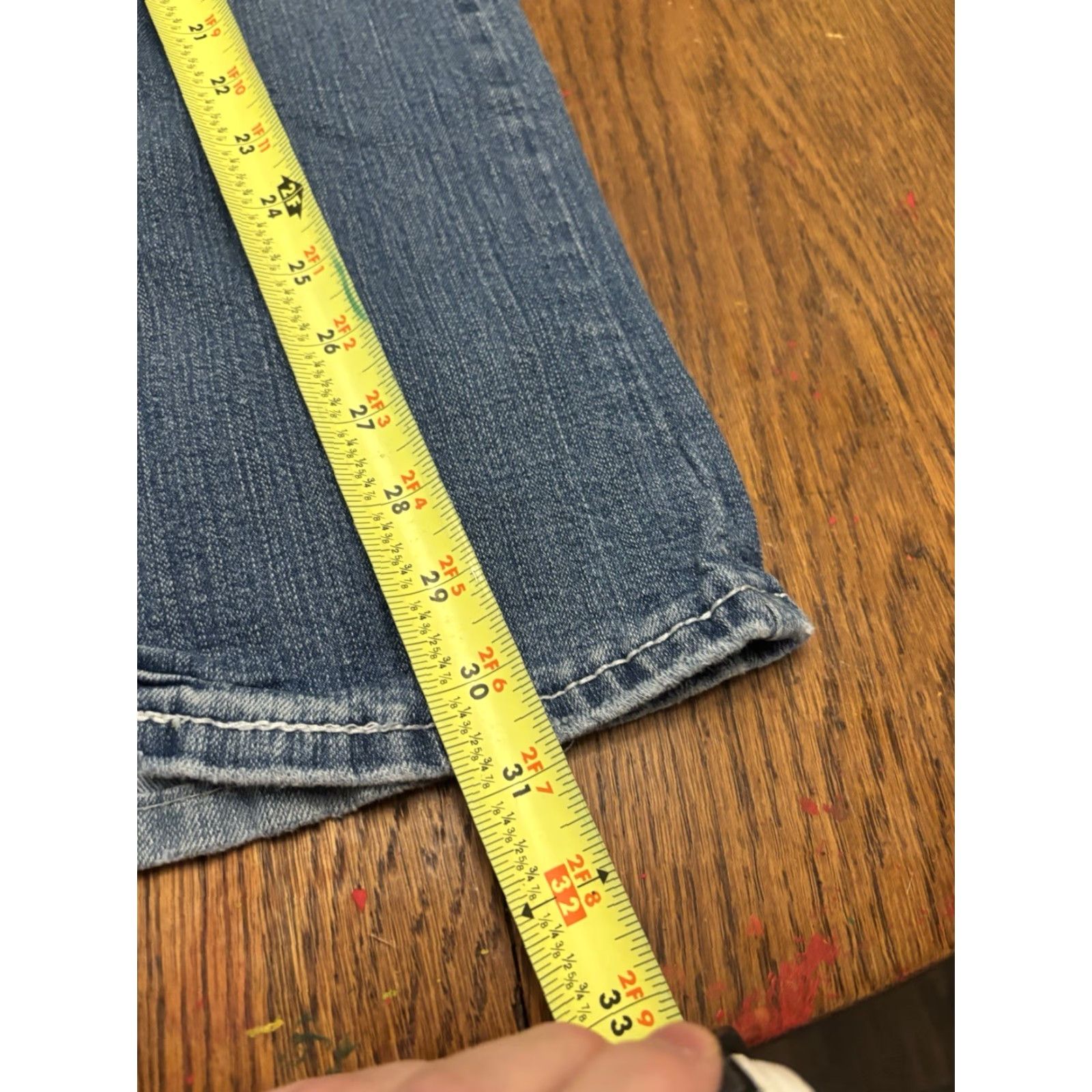 Denime Amethyst Jeans Women Size 13 Blue Denim Embroidered Pockets Comfort Regular 5-Pocket Design Baggy Wide-Leg Jeans Bohemian Hippie Style Womens Size 34" / US 12 / IT 48 - 3 Thumbnail