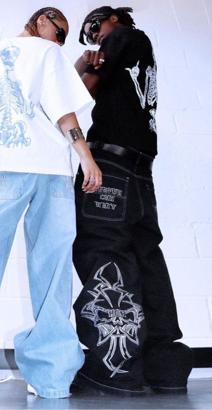 Other skull jeans baggy pants wide leg Size US 30 / EU 46 - 1 Thumbnail