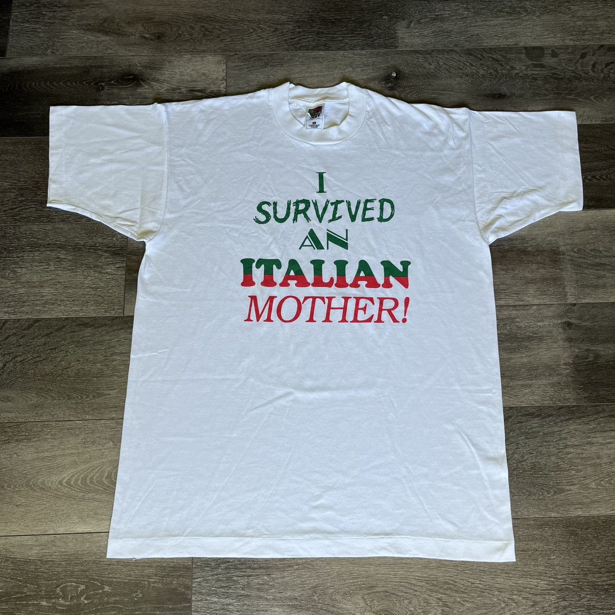 Other × Vintage Vintage 90s I Survived an Italian Mother Humor Logo T Shirt Size US XL / EU 56 / 4 - 1 Thumbnail