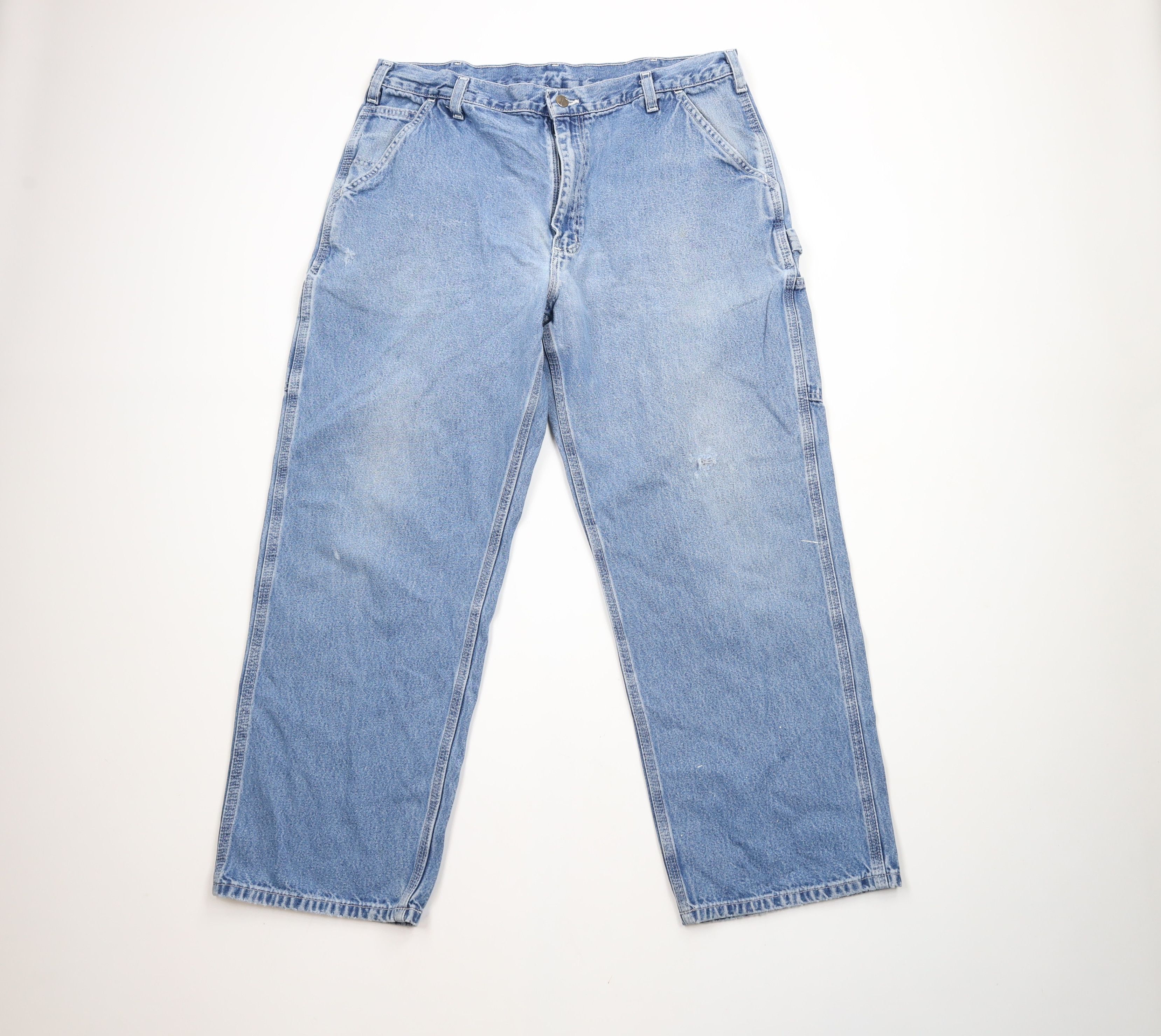 Carhartt × Vintage Vintage Carhartt Spell Out Wide Leg Dungaree Denim Jeans Size US 38 / EU 54 - 1 Thumbnail