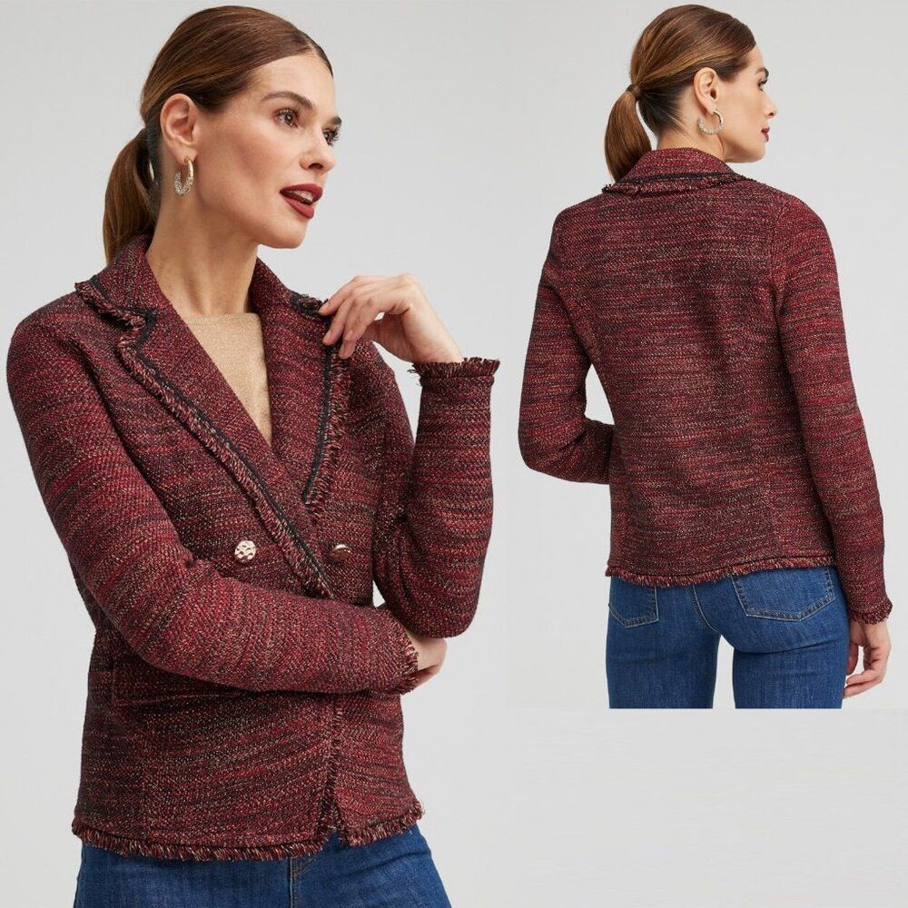 Chicos New Chico's Tweed Lurex Cardigan Sweater Size 3 US XL Size XL / US 12-14 / IT 48-50 - 1 Thumbnail