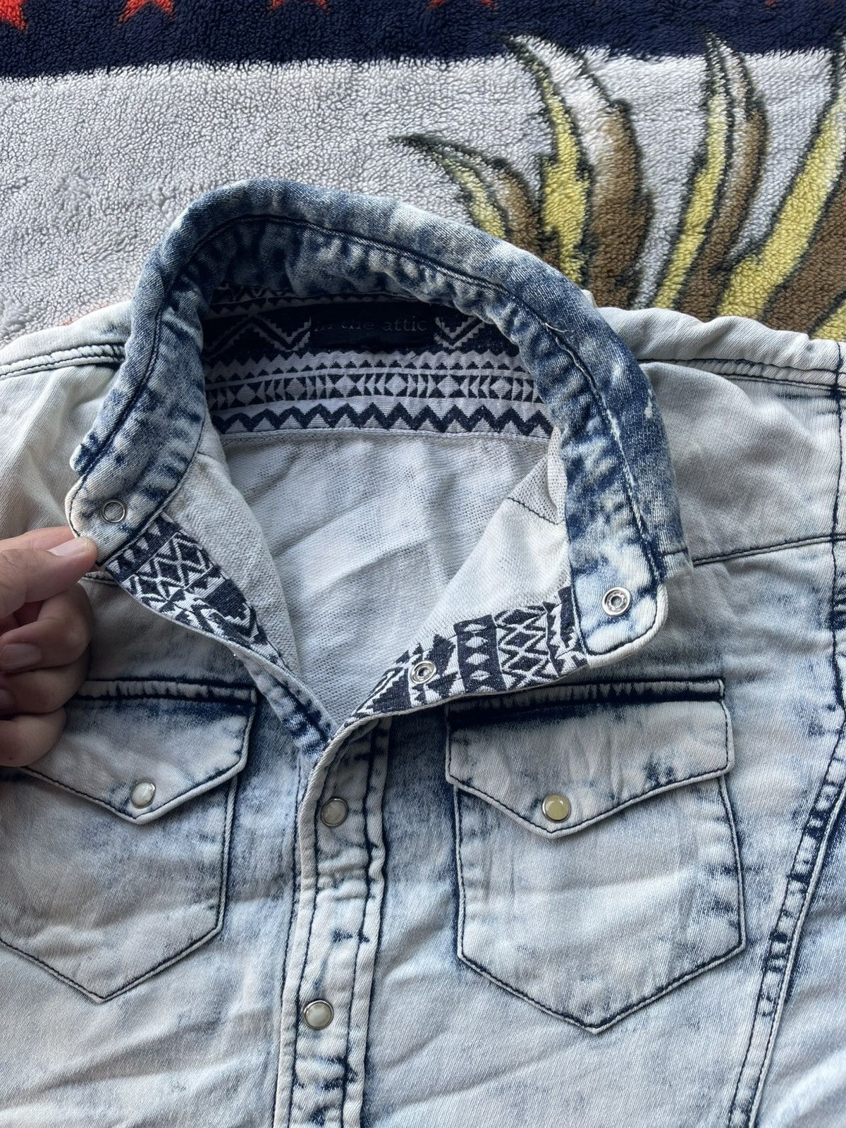 In The Attic Vintage In The Attic Long Sleeve Button Down Acid Wash Tee Size US M / EU 48-50 / 2 - 13 Thumbnail