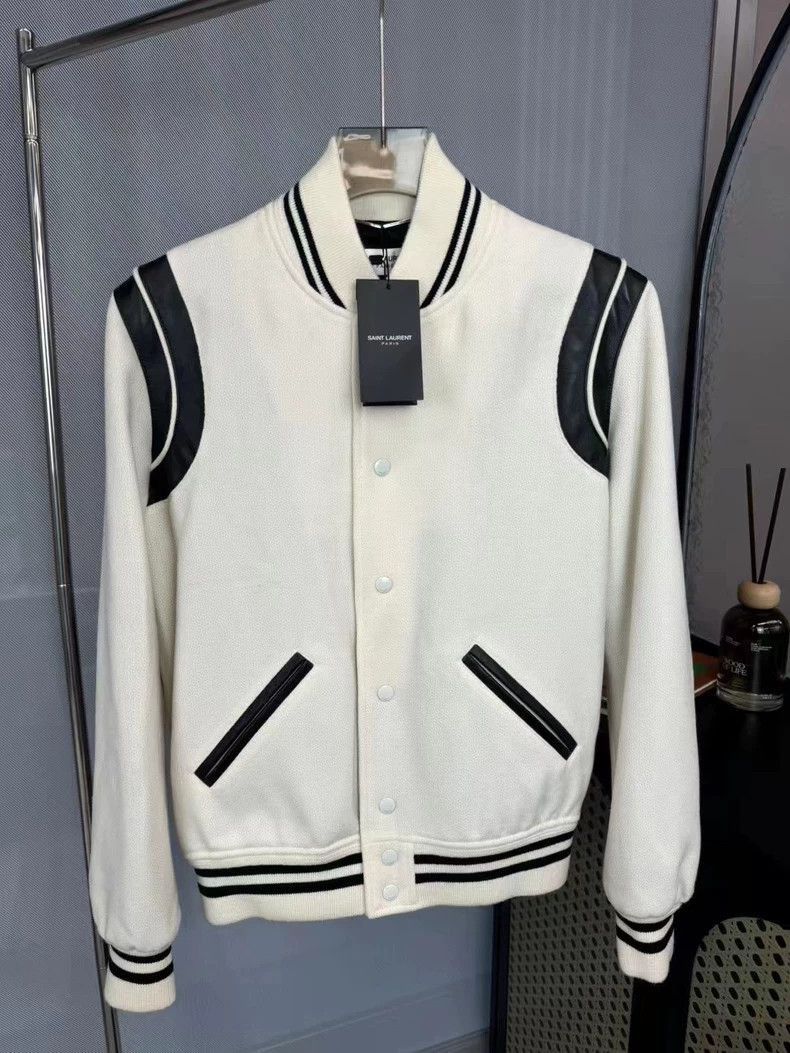 Saint Laurent Paris Saint Laurent Paris White baseball jacket-2506 Size US S / EU 44-46 / 1 - 1 Thumbnail