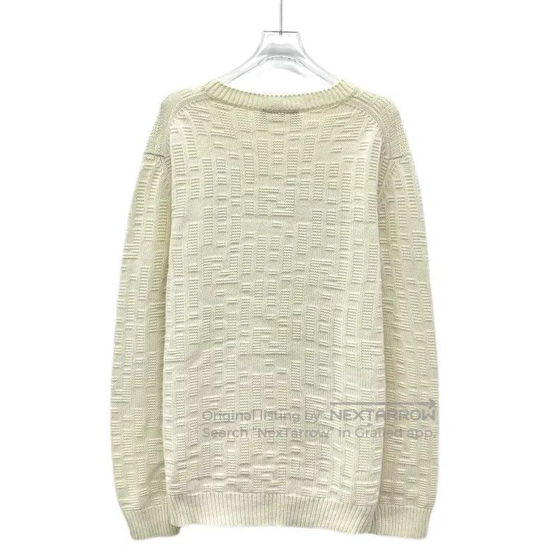 Fendi Fendi Beige Jacquard Cashmere Round Neck Long Sleeve Knit Size US M / EU 48-50 / 2 - 2 Thumbnail