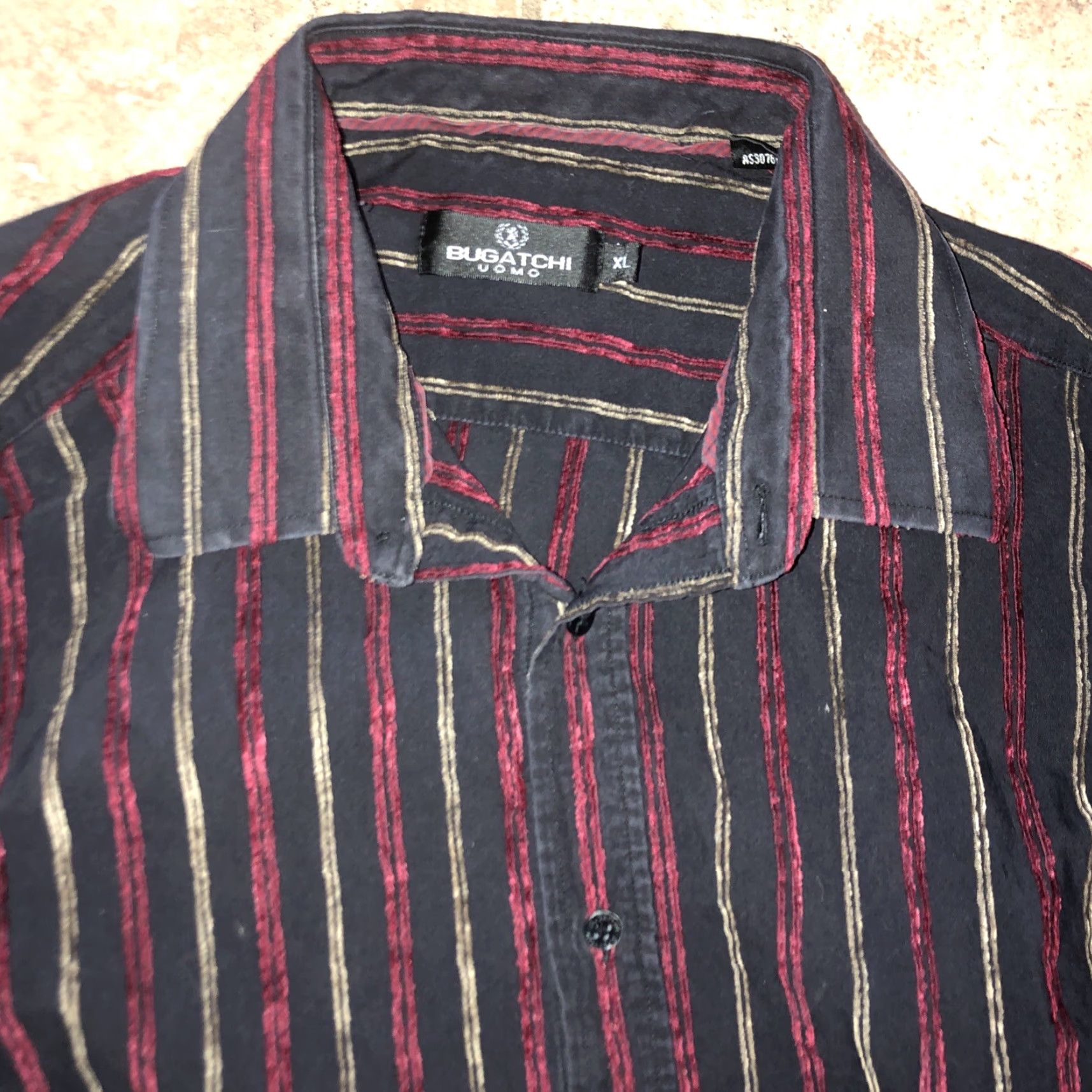 BUGATCHI Bugatchi Uomo Shirt Long Sleeve Button-Up XL Black Striped Mens Size XL Size US XL / EU 56 / 4 - 2 Thumbnail