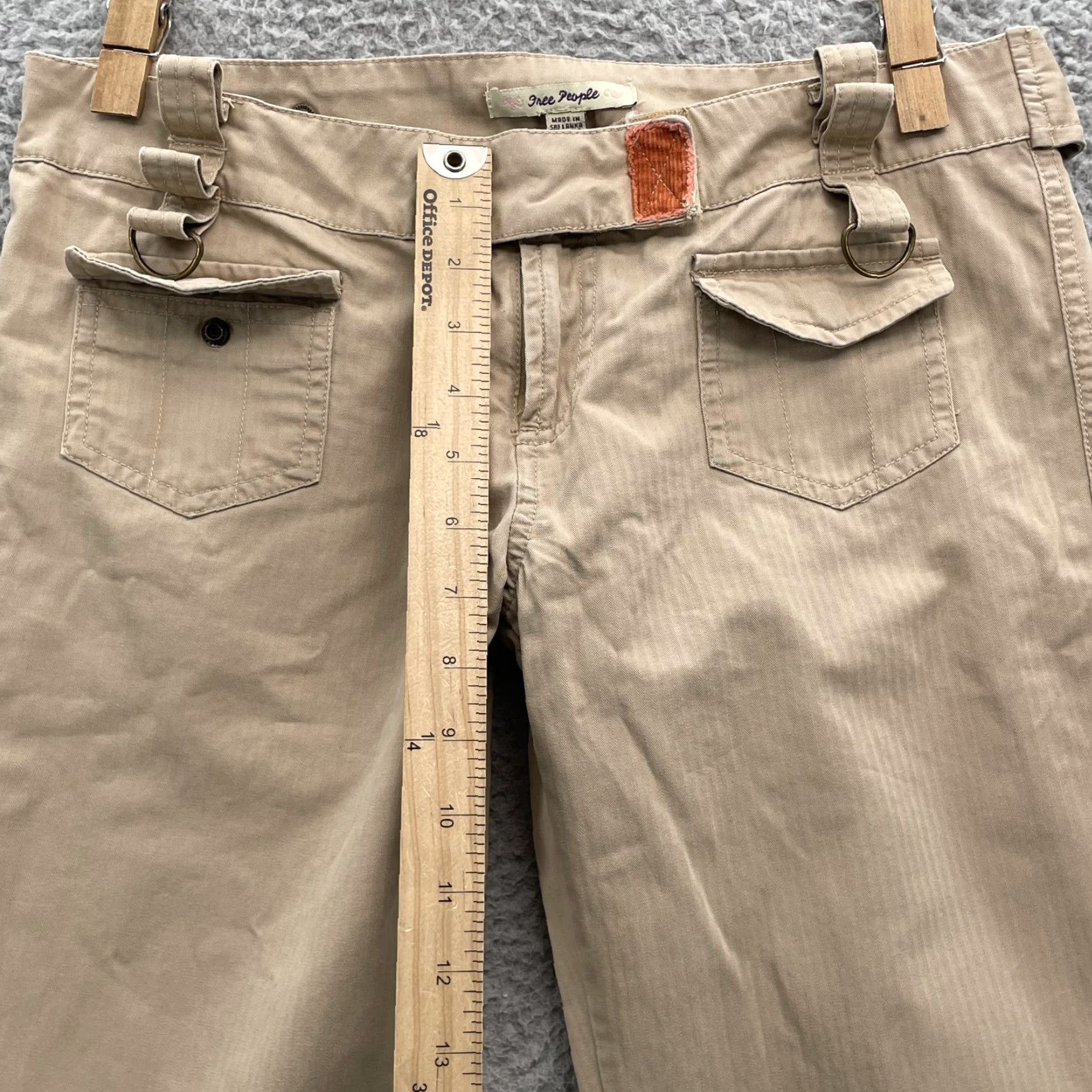 Free People Free People Pants Women's Khaki Utility Low Rise 5/6 31x31 Beige Cotton Casual 90s Y2k Gorpcore Safari Mens Womens Size 28" / US 6 / IT 42 - 5 Thumbnail