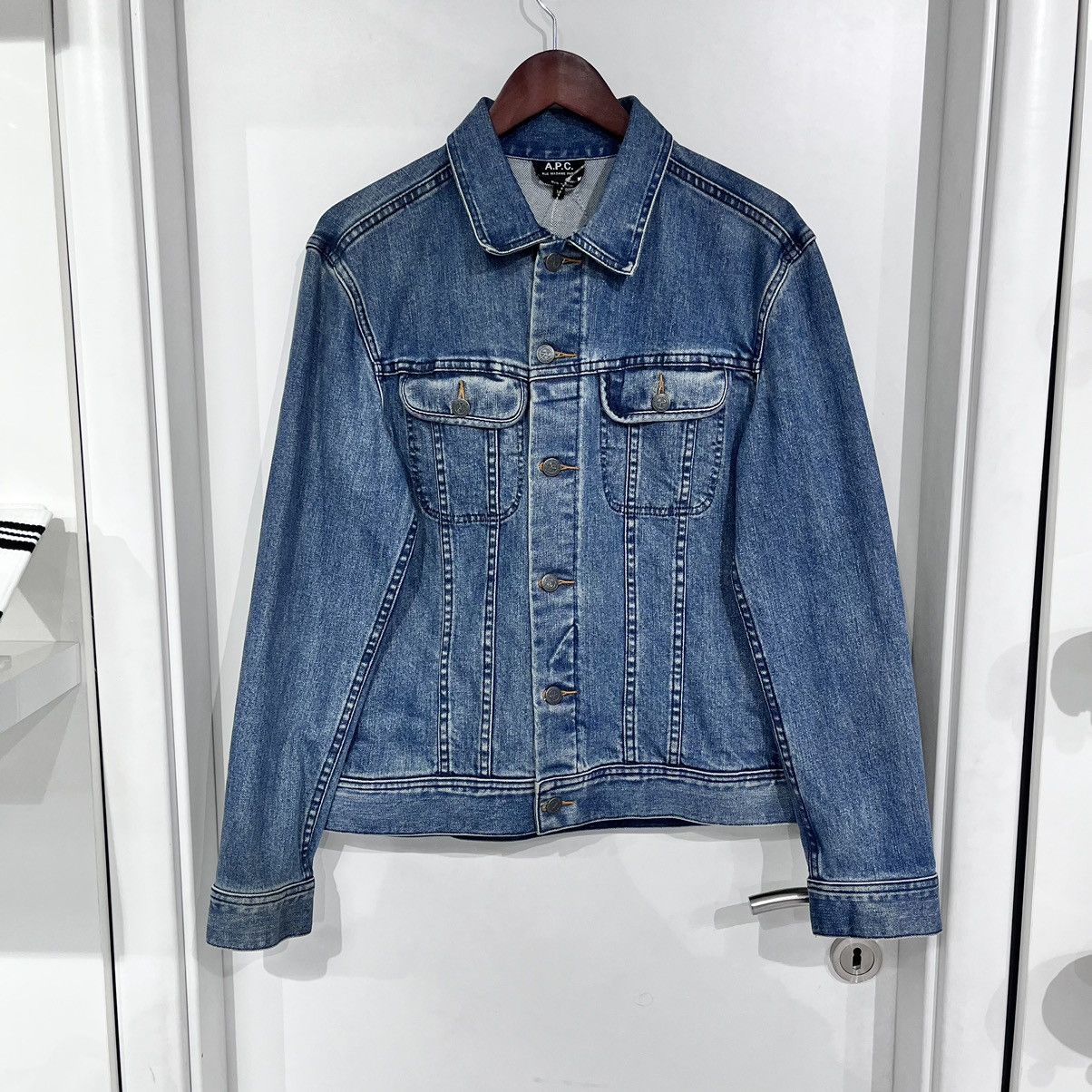 image of A P C Denim Jacket Blue, Men's (Size Medium)