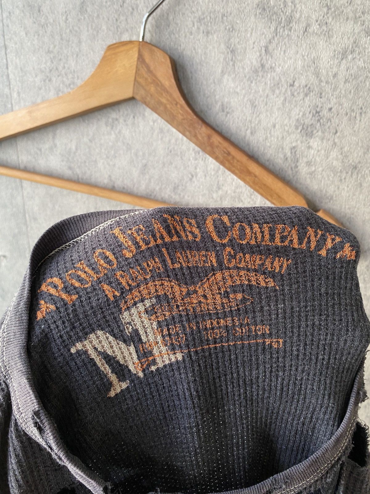 Polo Ralph Lauren Polo Ralph Lauren Distressed Faded Long Sleeve Thermal Shirt Size US M / EU 48-50 / 2 - 14 Thumbnail