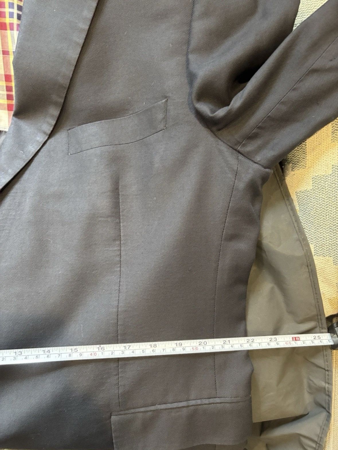 Hugo Boss Hugo Boss Blazer Men's Navy Blue Slim Fit Size 46 Madras Size 46R - 14 Thumbnail