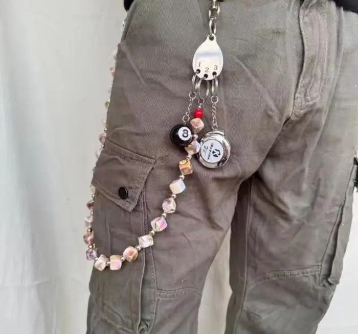 Jewelry Punk Style Jeans Trousers Wide Square Beads Waist Chain Size ONE SIZE - 1 Thumbnail