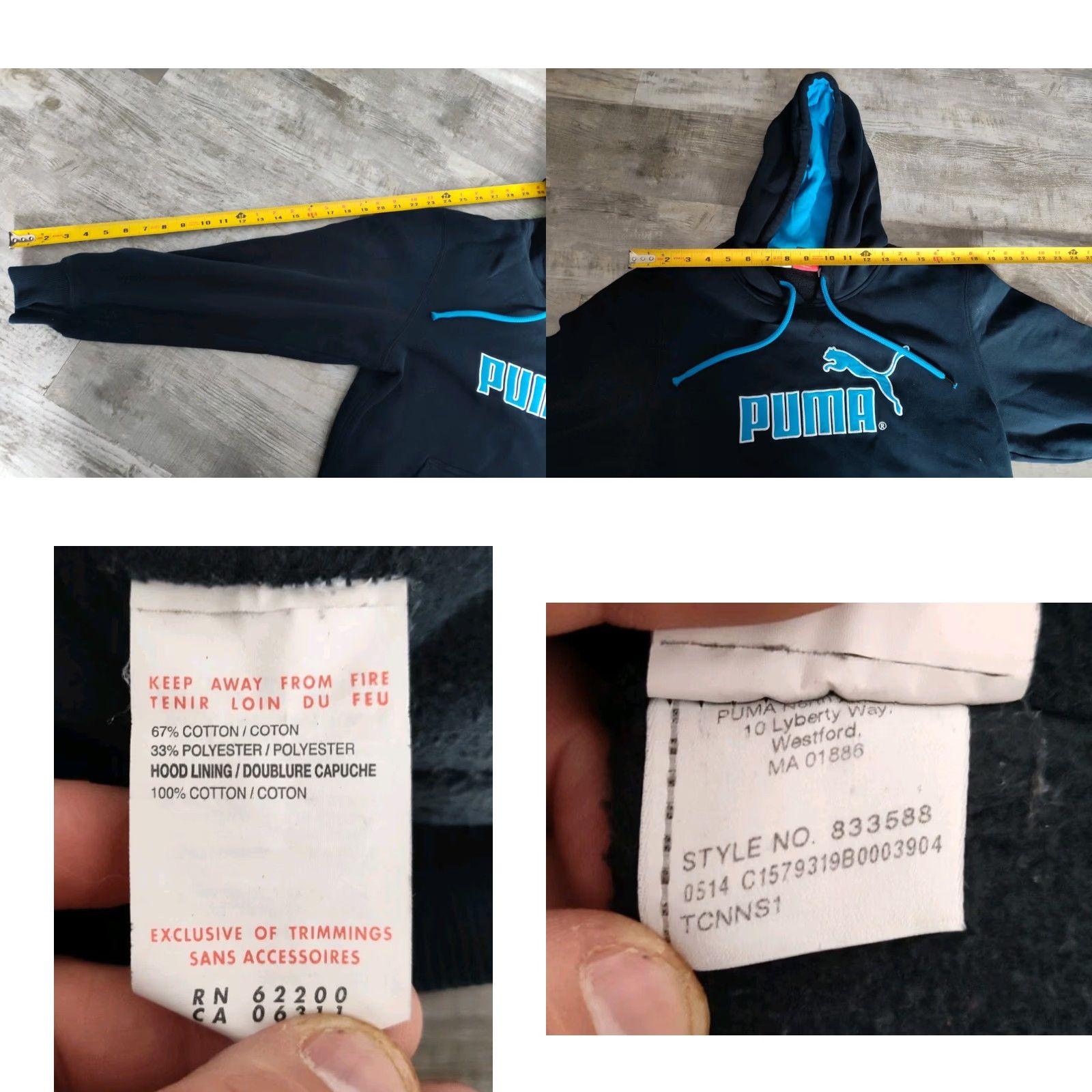 Puma PUMA Sport Lifestyle Hoodie Men's Size M Black Long Sleeve Drawstring Graphic Print Size US M / EU 48-50 / 2 - 8 Thumbnail
