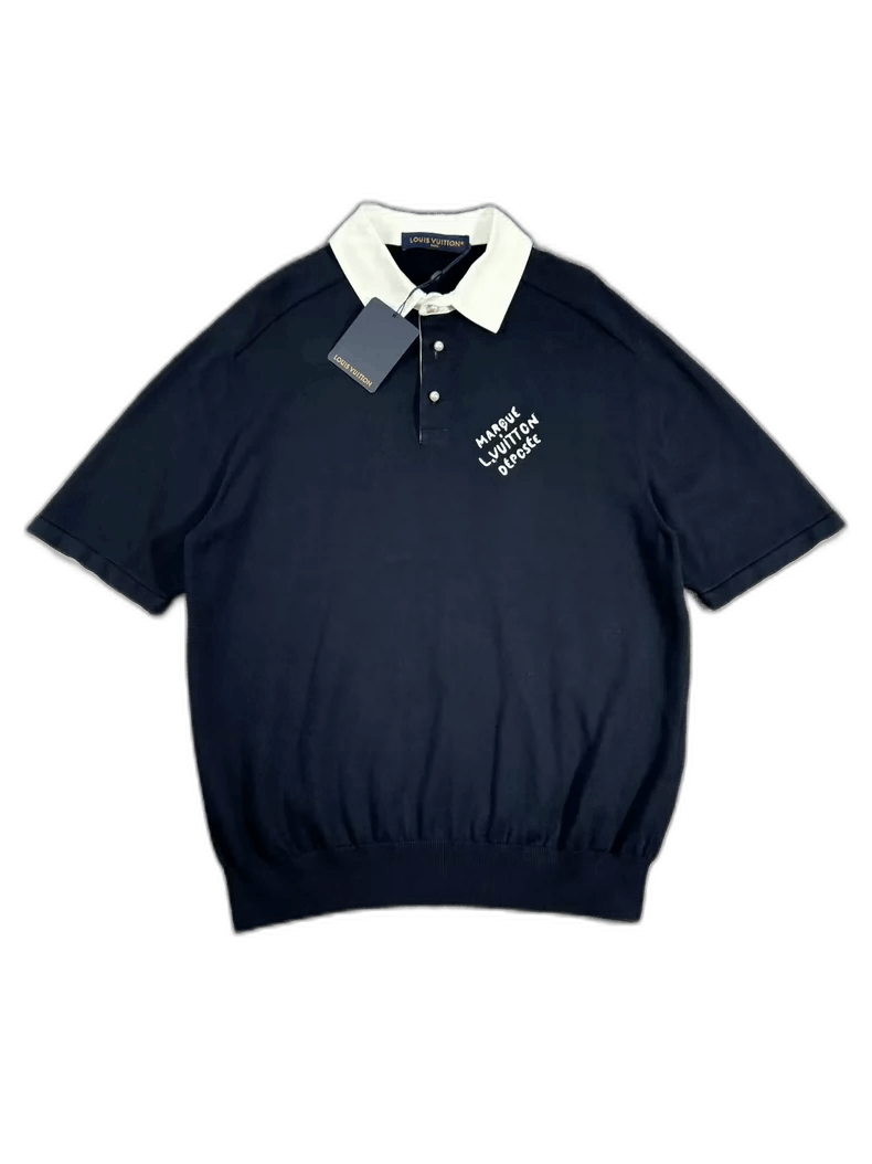 Louis Vuitton Louis Vuitton Deep Blue Embroidered Polo Shi