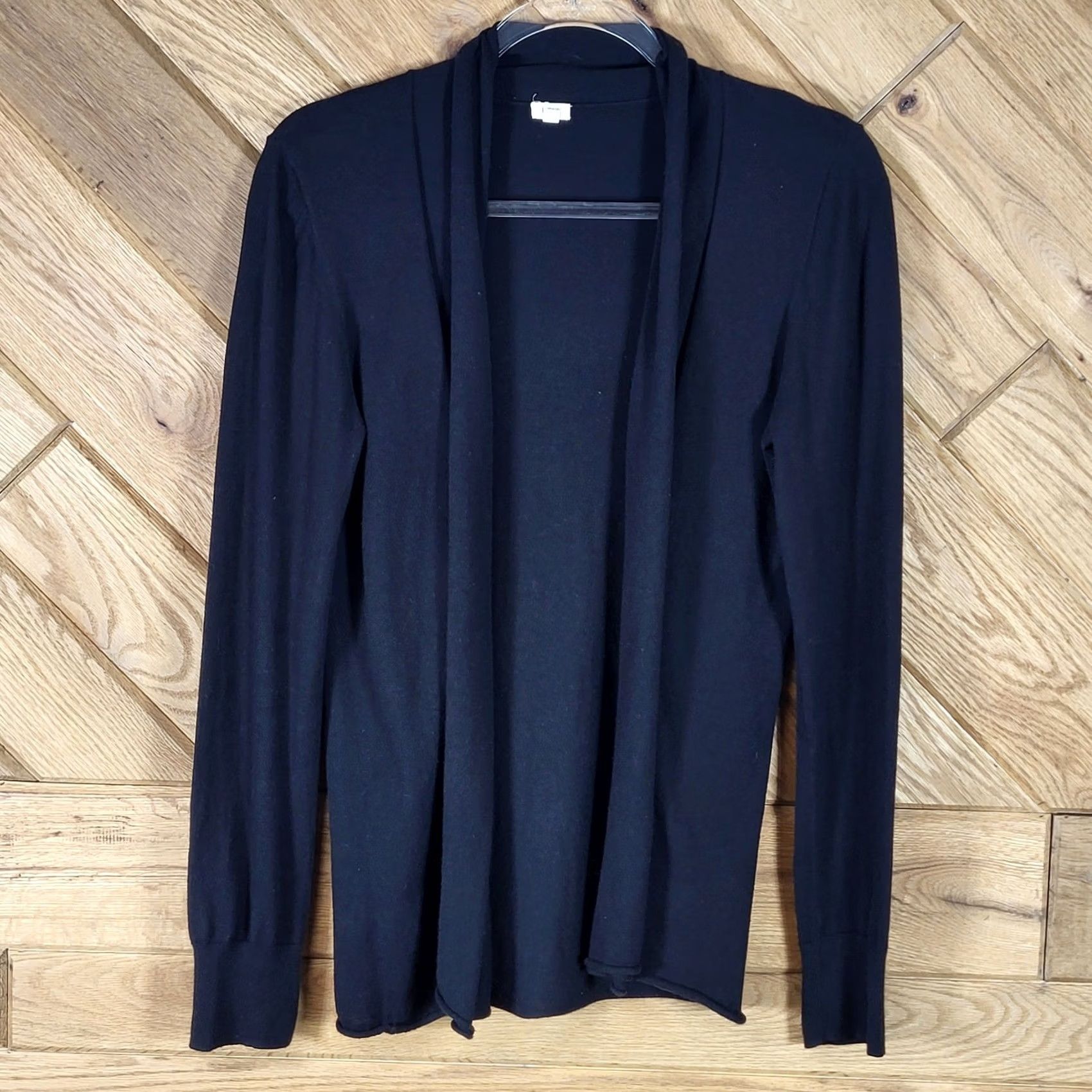 J.Crew J.Crew Cardigan Sweater Womens M Open Front Shawl Collar Cotton Black Size M / US 6-8 / IT 42-44 - 2 Thumbnail