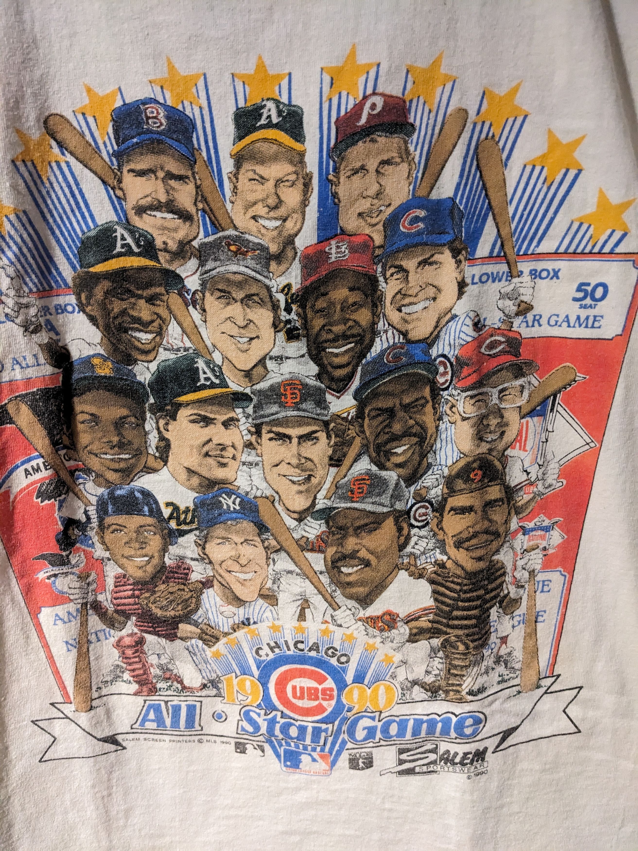 MLB × Salem Sportswear × Vintage Vintage 1990 All Star Chicago MLB Baseball Salem T-Shirt Size US XL / EU 56 / 4 - 2 Thumbnail