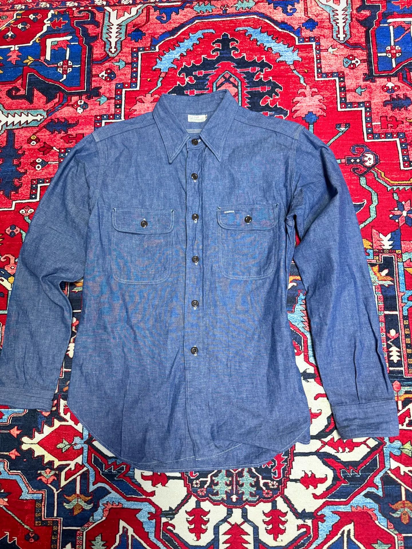 Warehouse & Co. Blue Denim Work Shirt for Men Size US M / EU 48-50 / 2 - 1 Thumbnail