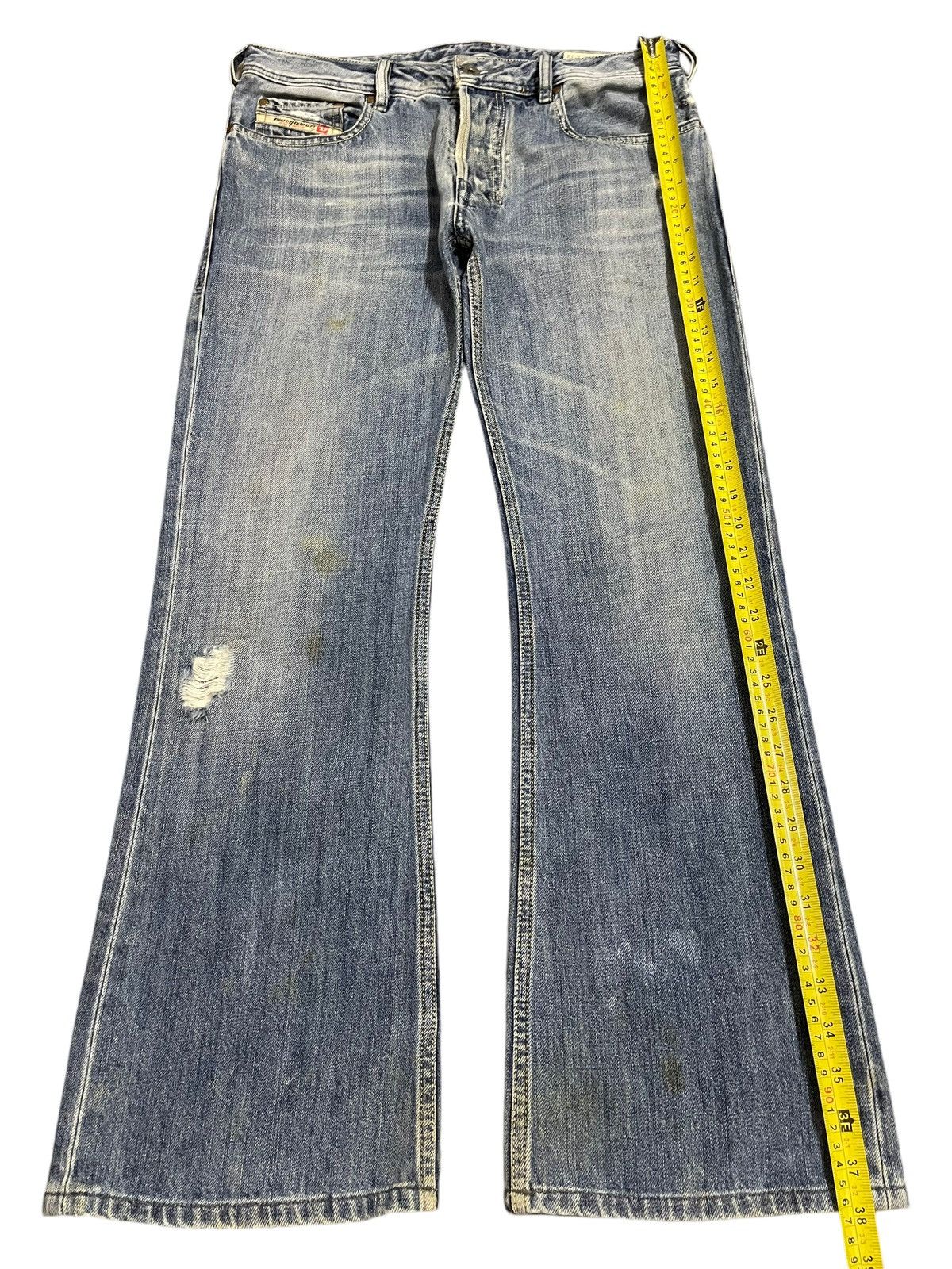 Diesel Vtg 90s Diesel Industry Faded Wash Distress Wide Leg Bootcut Size US 32 / EU 48 - 12 Thumbnail