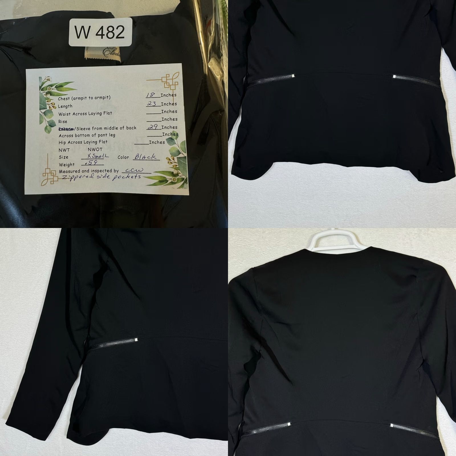 Vintage VINTAGE Elodie? No, not vintage. Elodie Jacket XS Black Draped Zip Pockets 100% Polyester Short Sleeve Women’s Regular Fit Womens Jacket Black Size XS / US 0-2 / IT 36-38 - 8 Thumbnail
