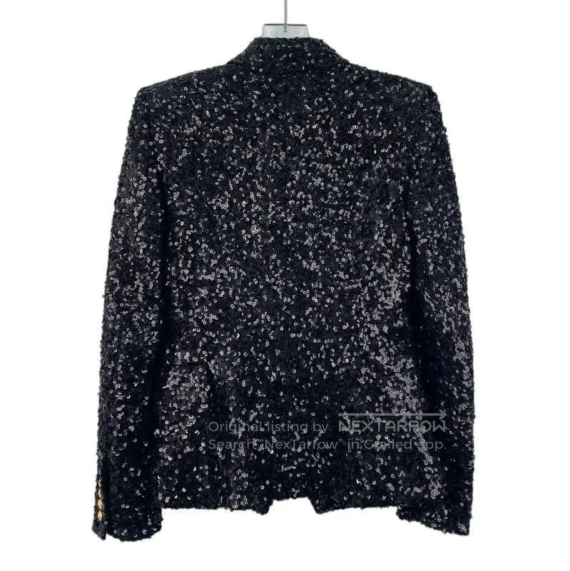 Balmain Balmain Black Sequin Jacket Size S . Size S / US 4 / IT 40 - 2 Thumbnail