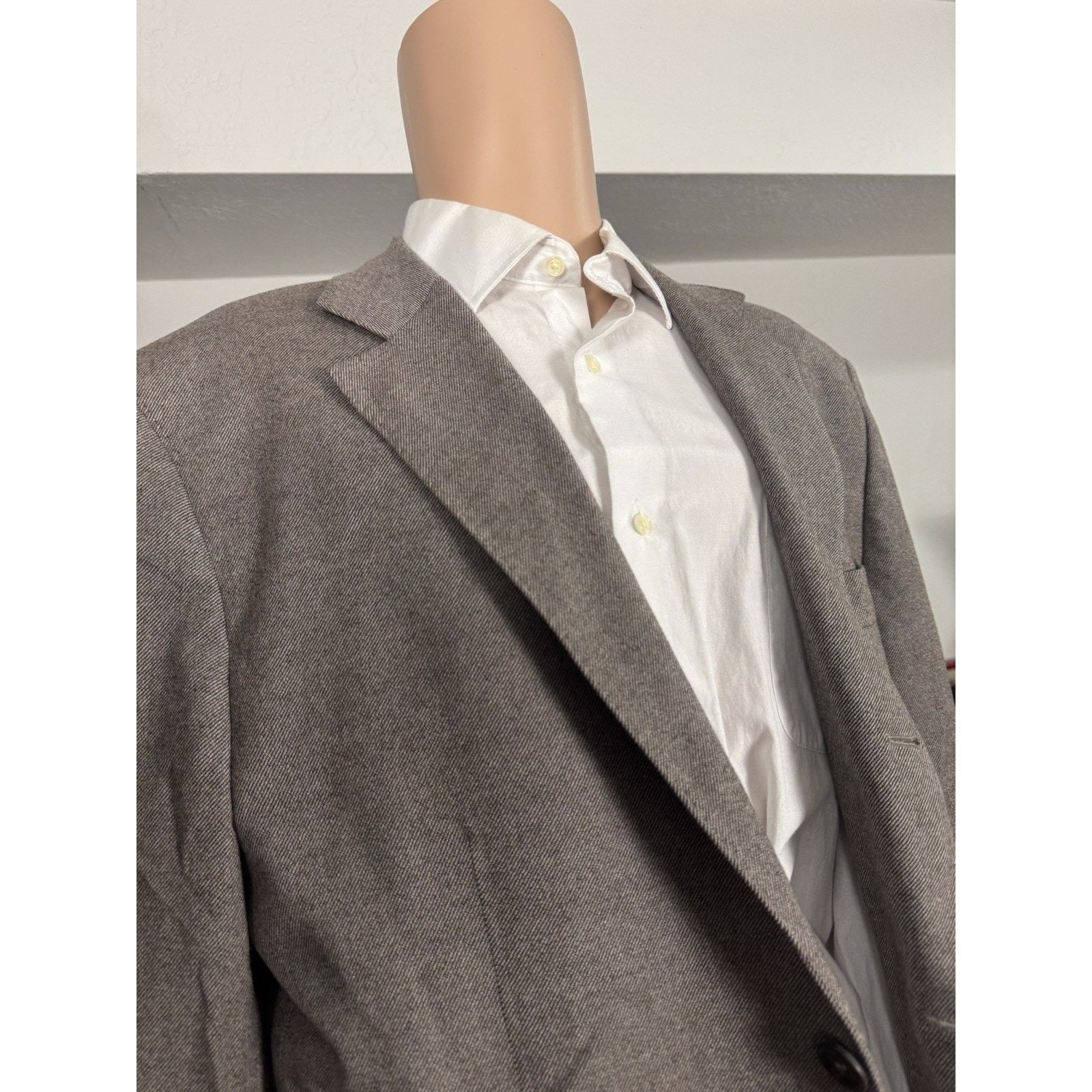 Brunello Cucinelli Brunello Cucinelli Wool Cashmere Silk Taupe Sportcoat 54/44 Size 44R - 10 Thumbnail