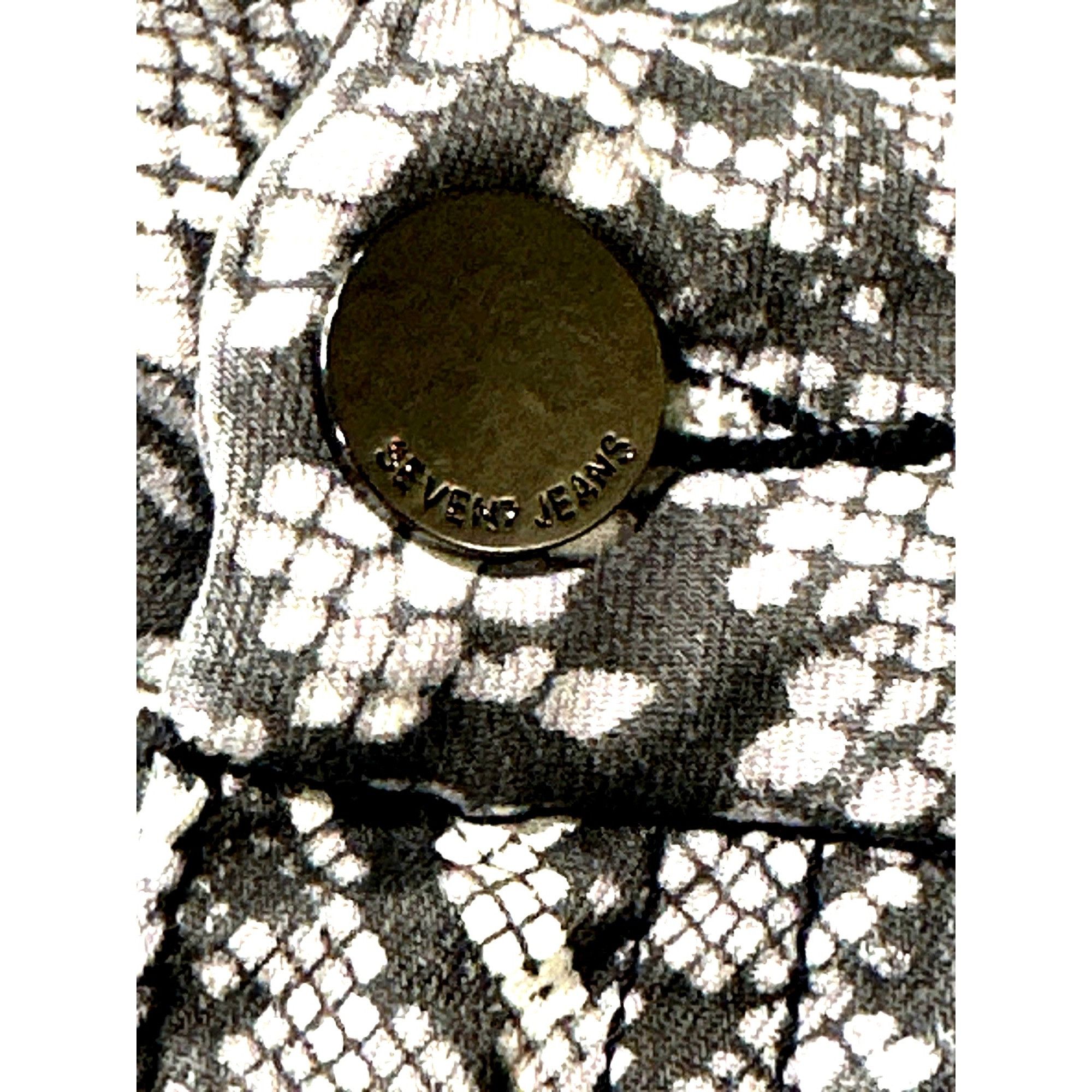 Seven 7 Seven7 Tummyless High Rise Skinny Jeans Black White Snakeski Size 28" / US 6 / IT 42 - 5 Thumbnail