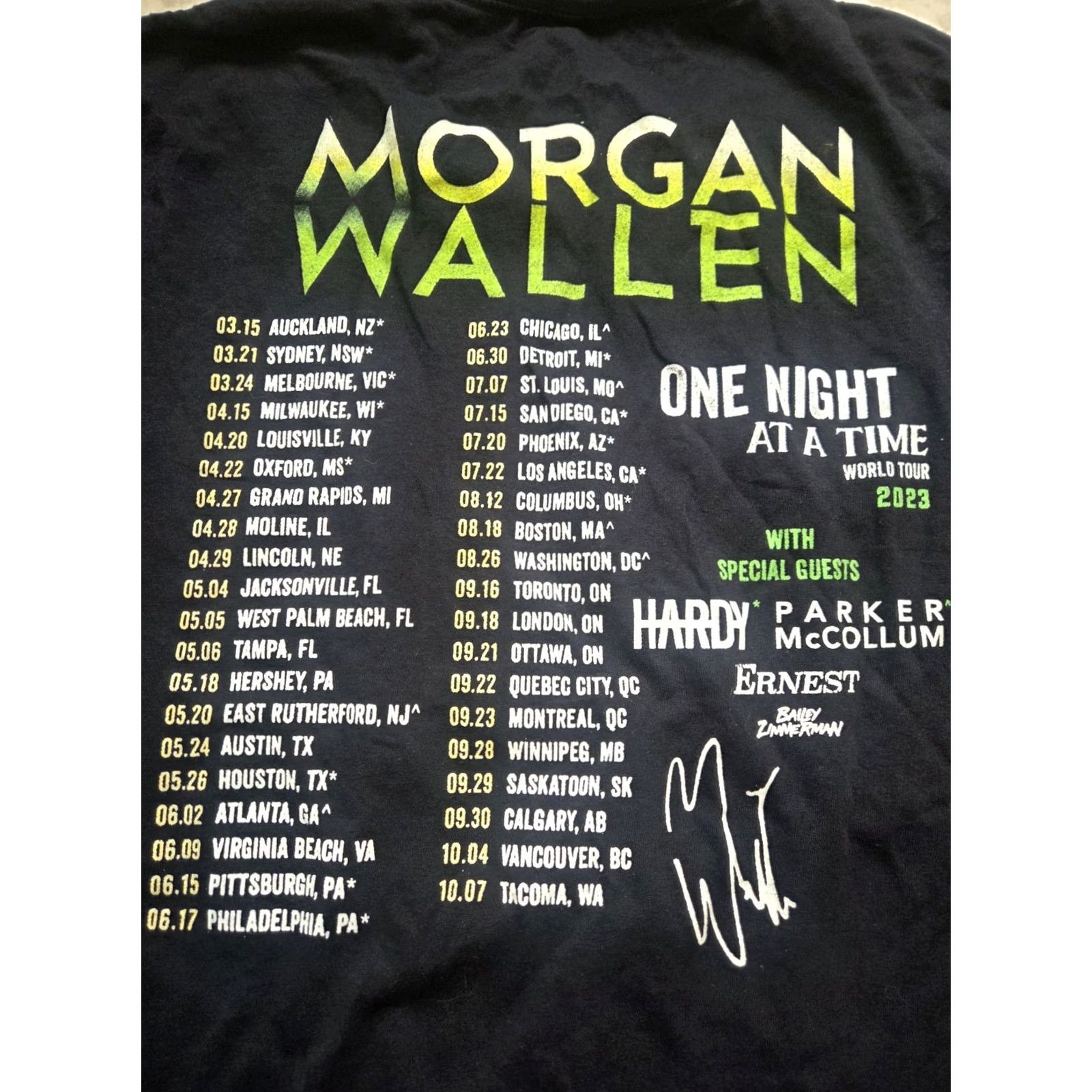 Vintage Morgan Wallen 2024 Concert T-Shirt Size XL/2XL One Night Tour Shirt Men Black Crew Neck Short Sleeve Cotton Gildan 5000 Vintage: No Size US XL / EU 56 / 4 - 5 Thumbnail