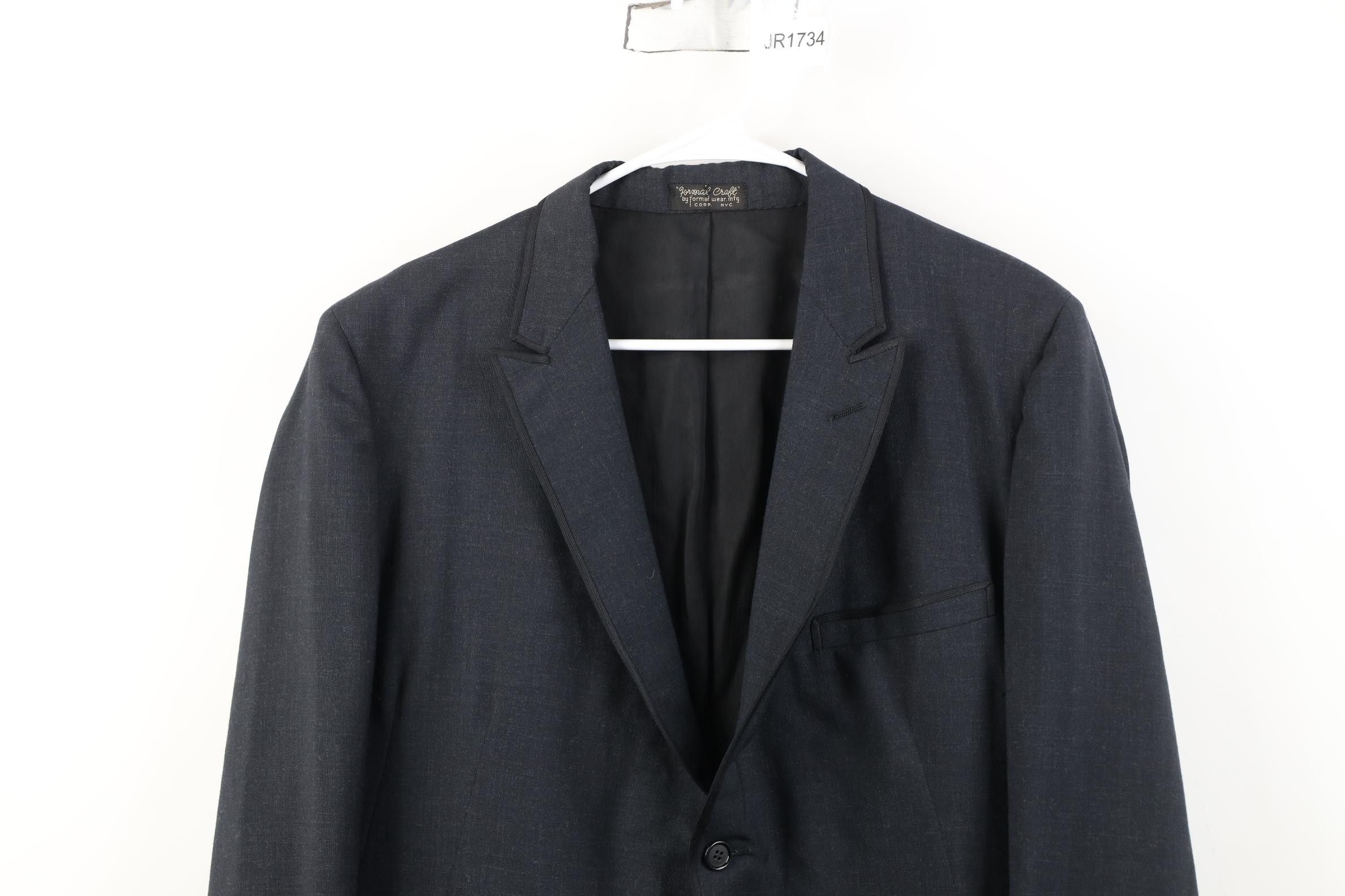 Vintage Vintage 40s 50s Tuxedo Suit Coat Blazer Jacket Tailcoat USA Size US XXL / EU 58 / 5 - 2 Thumbnail