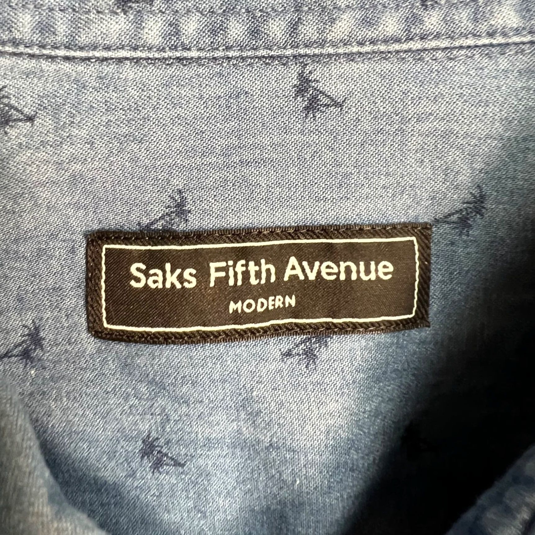 Saks Fifth Avenue VINTAGE Saks Fifth Avenue Button-Up Shirt Mens 2XL Blue 100% Cotton Regular Long Sleeve Men's Shirt Blue 2XL Size US XXL / EU 58 / 5 - 3 Thumbnail