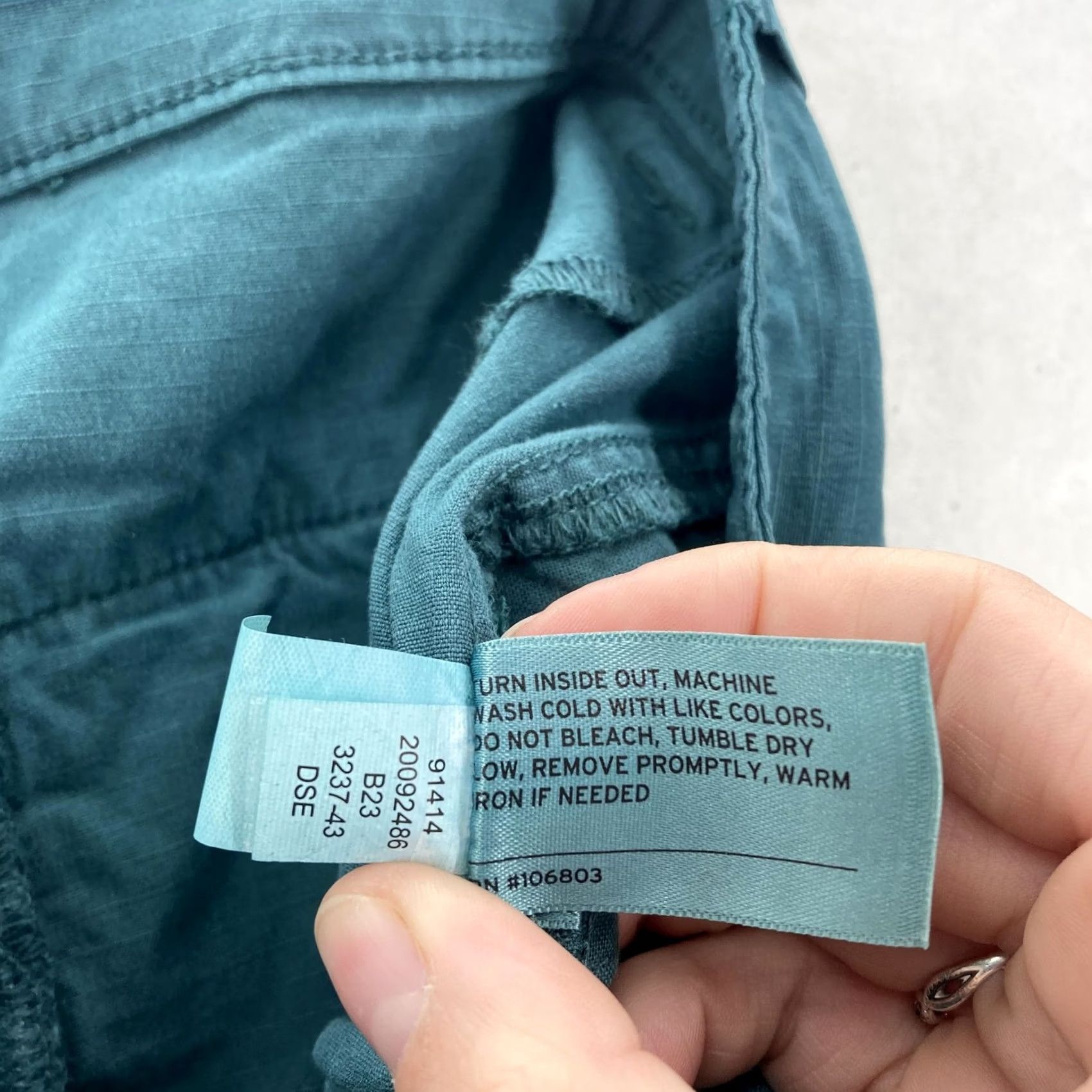 Altea Duluth Pants Womens 2 Teal Blue Ripstop Stretch Workwear Button-Front Size 26" / US 2 / IT 38 - 6 Thumbnail