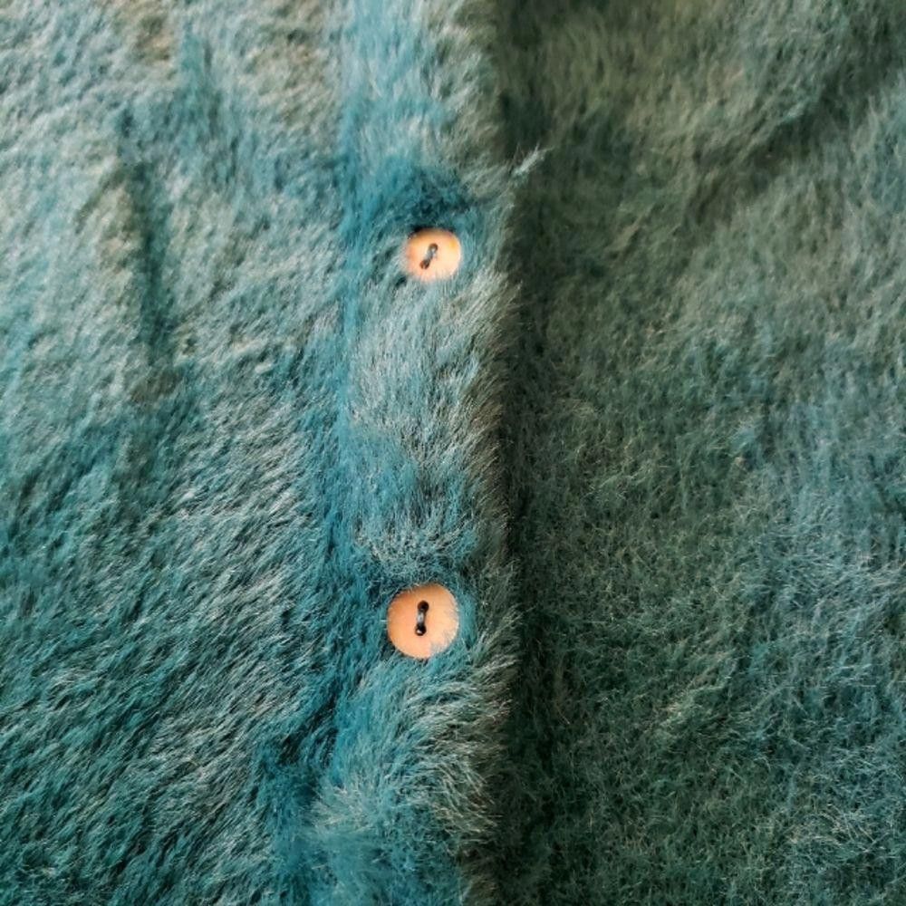 Designer CT1289a Free People Ladies Button Down Teal Sweater. Large Size L / US 10 / IT 46 - 4 Thumbnail