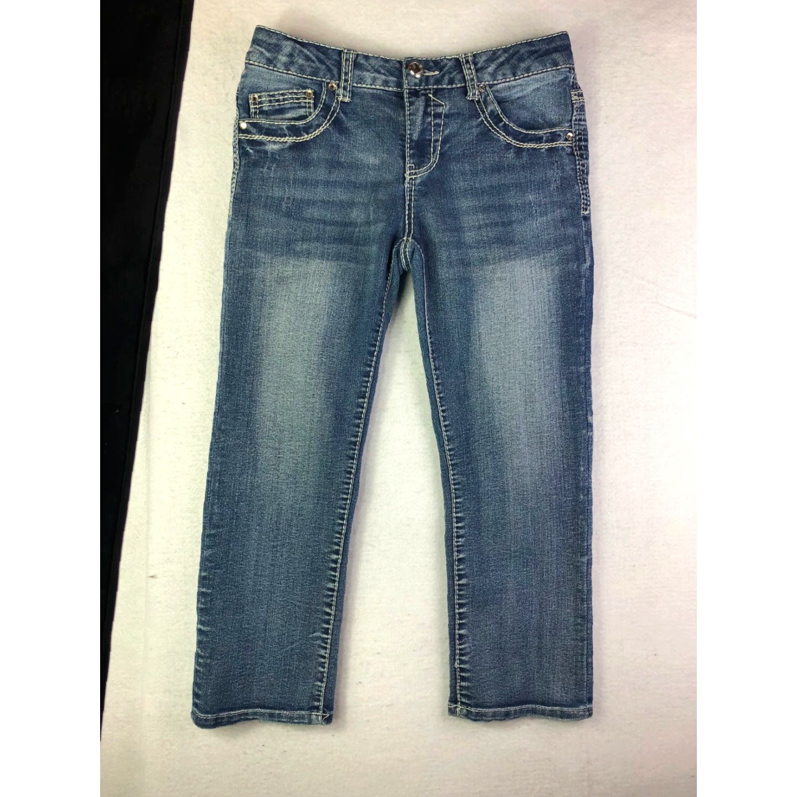 Vintage Xhilaration Jeans Regular Cropped Womens Size 14 27x21 Blue Jeans Size 36" / US 14 / IT 50 - 2 Thumbnail