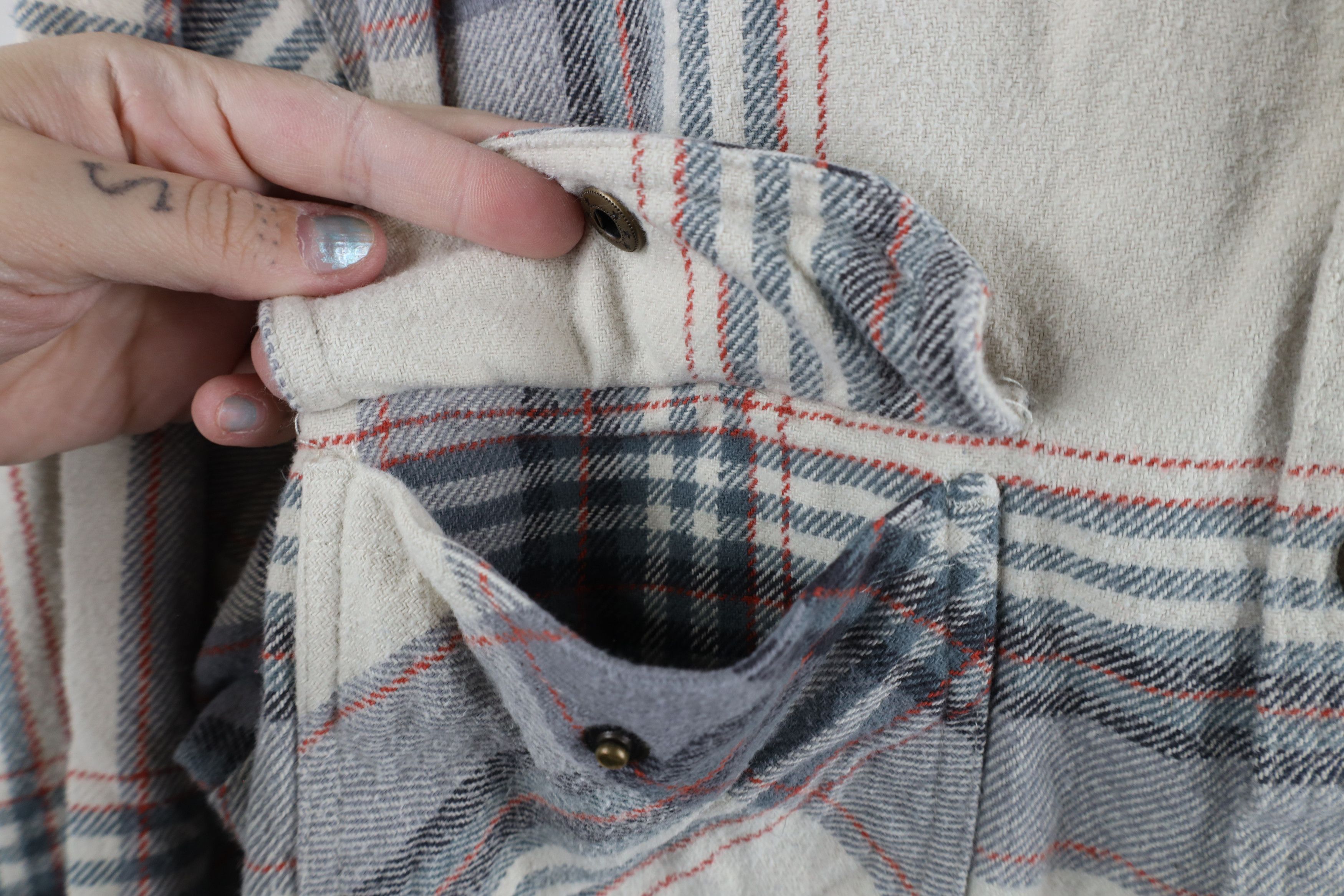 Vintage Vintage 90s Streetwear Heavyweight Flannel Snap Button Shirt Size US M / EU 48-50 / 2 - 4 Thumbnail