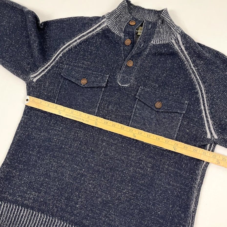 Vintage J.L. Powell Sporting Sweater Polo Mens L Blue Thick Knit Cadet Pullover Cashmere Size US L / EU 52-54 / 3 - 5 Thumbnail
