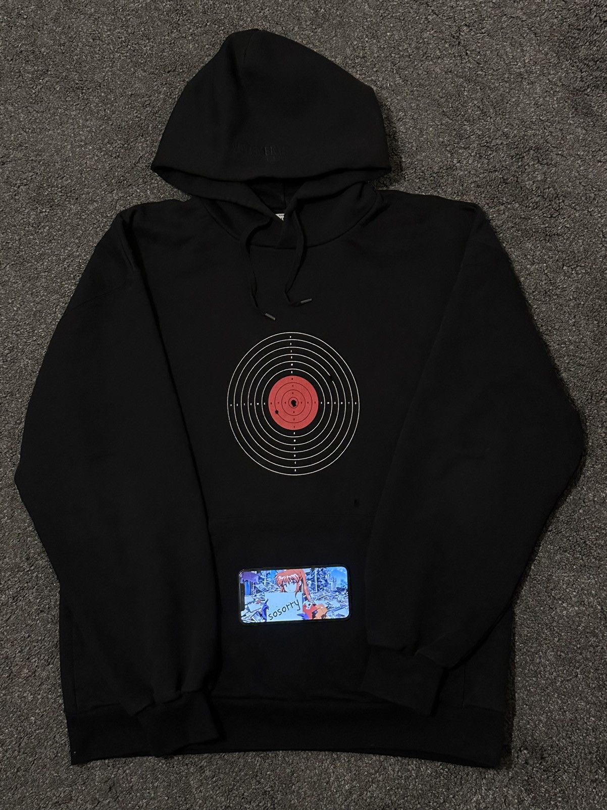 Image of Vetements Target Hoodie in Black, Men's (Size XS)