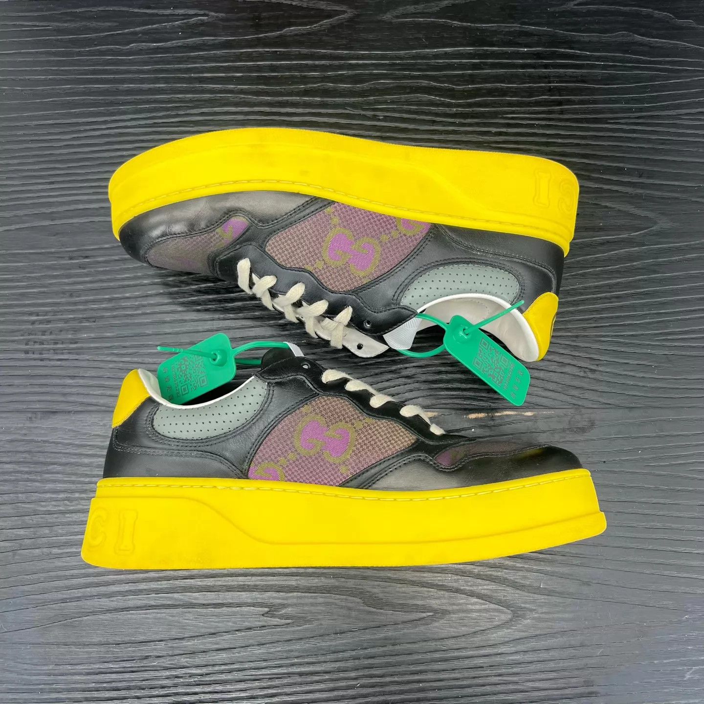 Gucci Gucci Cookie Sneakers Black Yellow 41 Like New Size US 8 / EU 41 - 3 Thumbnail