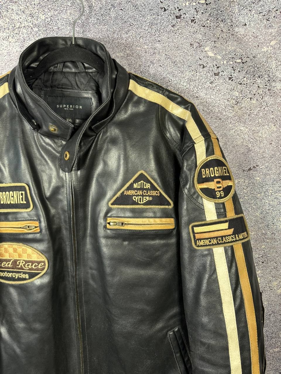 Leather SUPERIOR Leather Motorcycle Lacket 2XL Dainese Alpinestar Size US XXL / EU 58 / 5 - 3 Thumbnail