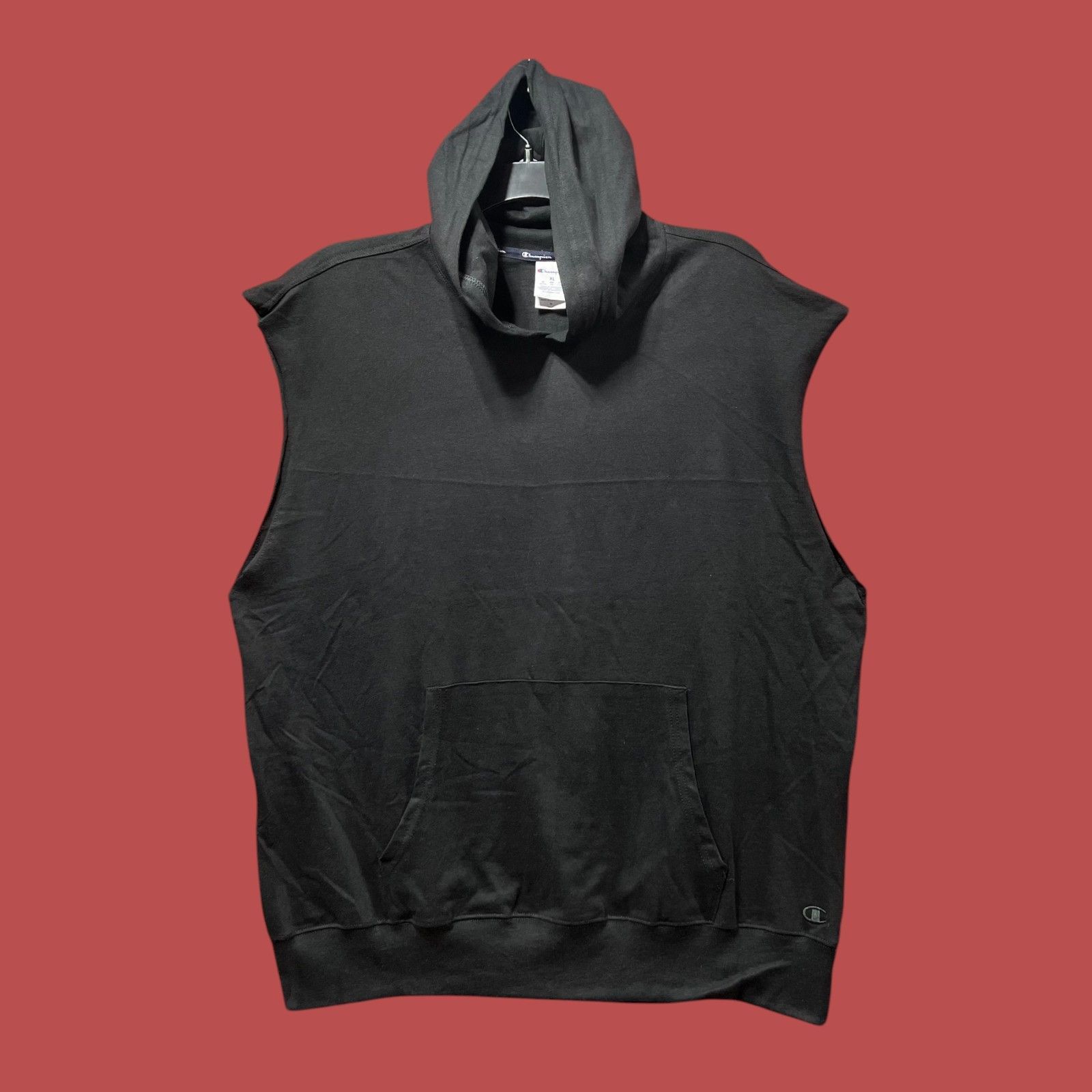 Champion Champion Men s Sleeveless Hoodie Black Extra Large Grailed