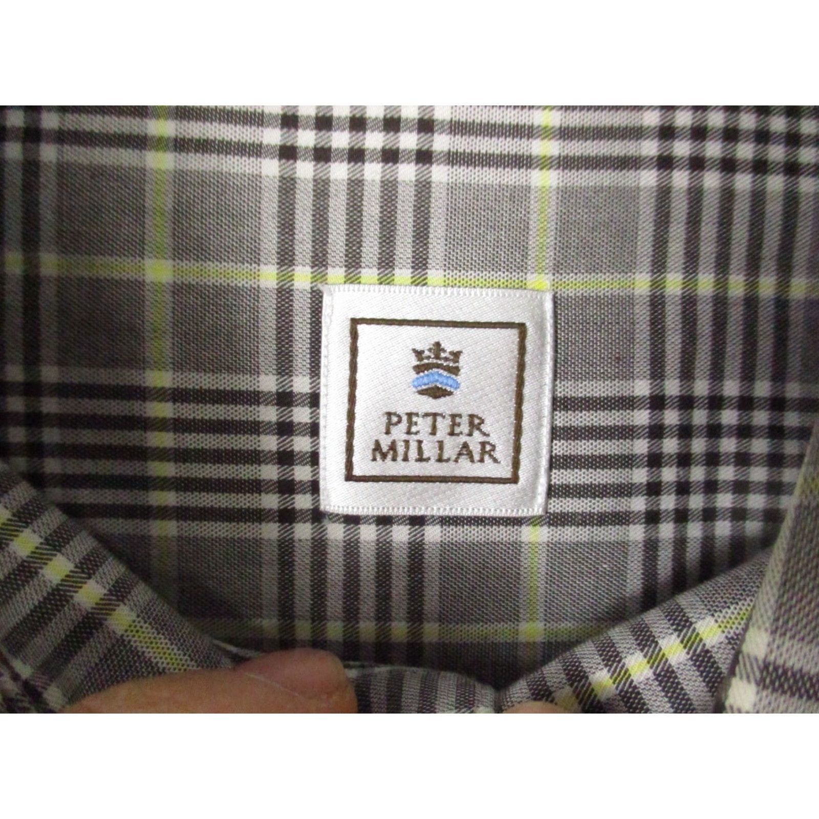 Peter Millar Peter Millar Crown Shirt XL Men's Cotton Button-Down Plaid Check Shirt Adult XL Brown Classic Short Sleeve Button-Up Size US XL / EU 56 / 4 - 4 Thumbnail