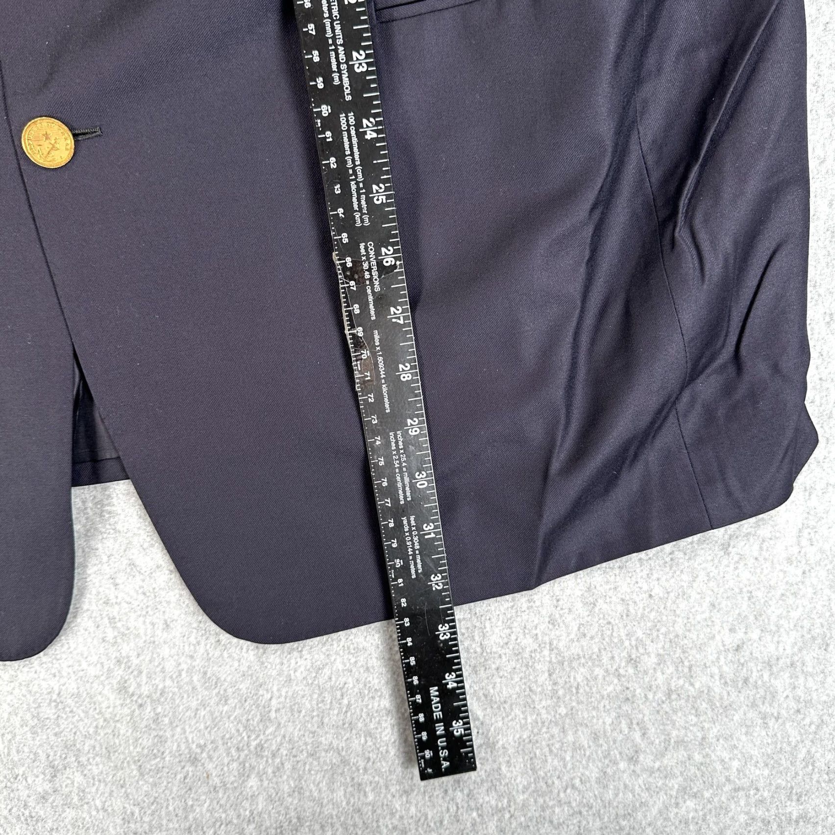 Vintage Tessitura Di Quaregna Blazer Mens XL Wool Notch Lapel Two-Button Front Long Jacket Blue Sport Coat Nick Lopez Tailoring 2 Piece Business Formal Size 46R - 6 Thumbnail