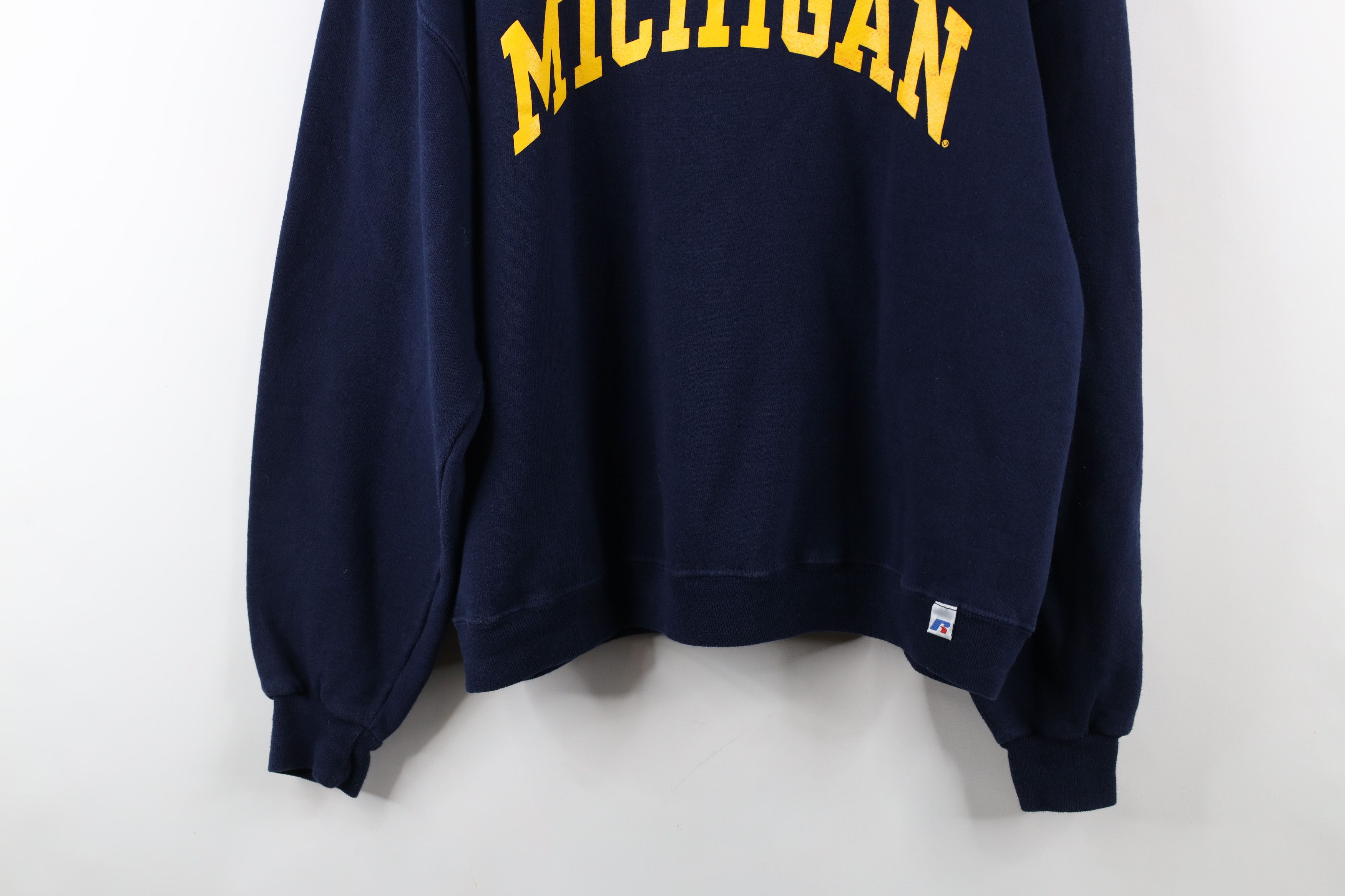 Russell Athletic × Vintage Vintage 90s Russell Athletic University Michigan Sweatshirt Size US L / EU 52-54 / 3 - 3 Thumbnail