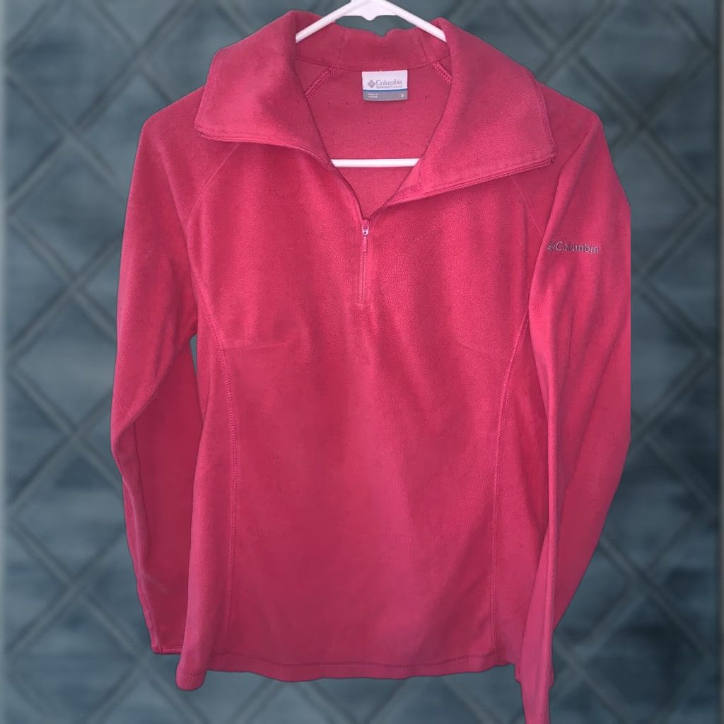 Vintage Columbia Womens Jacket Fleece Zip Pink S Regular Polyester Solid Logo Zip Modern Mens? Size S / US 4 / IT 40 - 1 Thumbnail