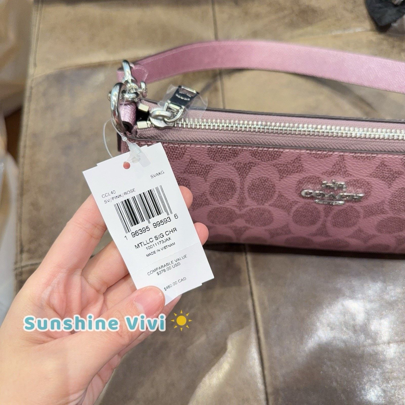 Coach NWT Coach Charlotte Shoulder Bag Canvas CCL40 Pink /rose Size ONE SIZE - 5 Thumbnail