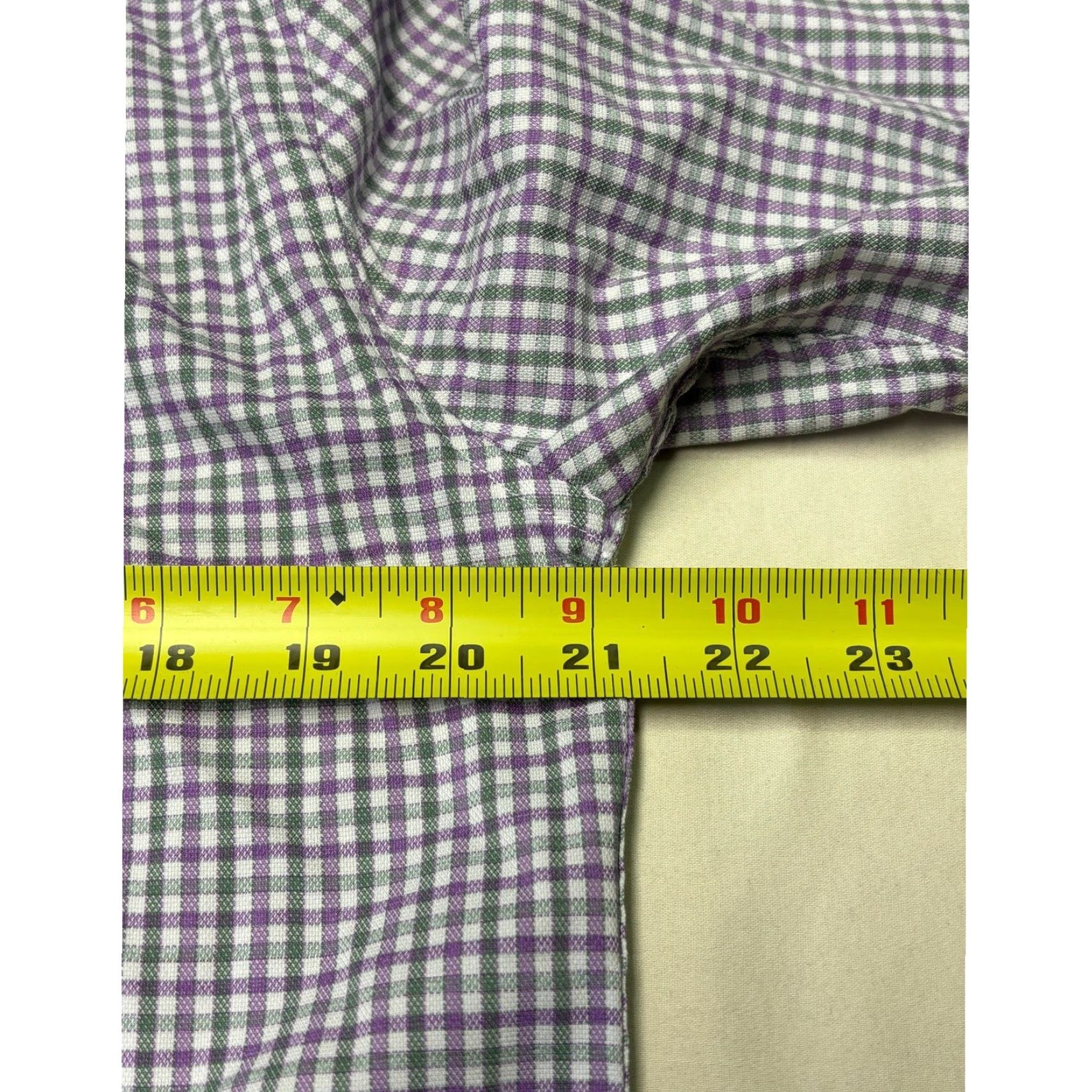johnnie-O johnnie-O Performance Button-Down Shirt Gingham Check Long Sleeve Purple Green Mens Medium Size US M / EU 48-50 / 2 - 7 Thumbnail