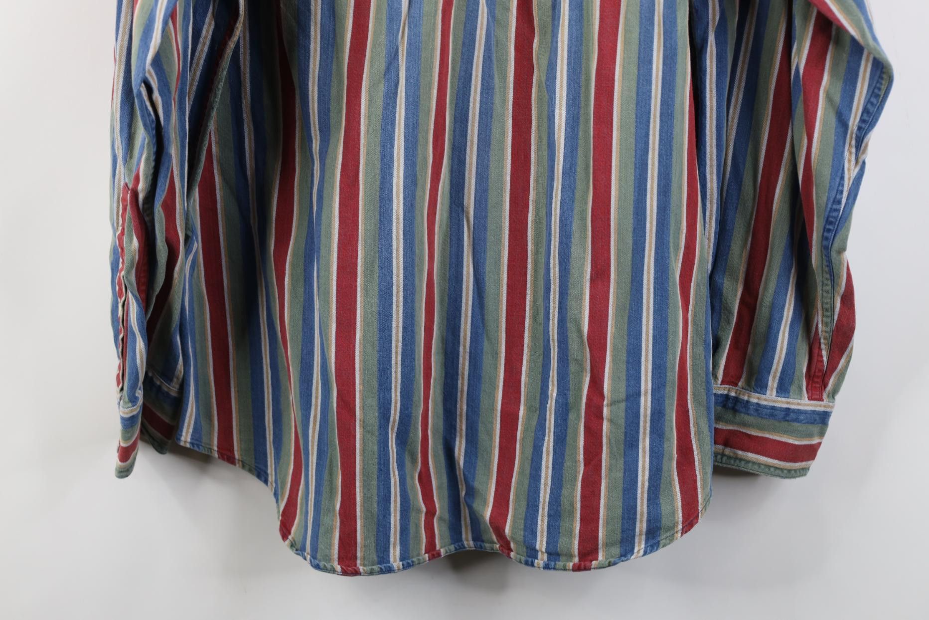 Vintage Vintage 90s Streetwear Striped Collared Button Down Shirt Size US L / EU 52-54 / 3 - 12 Thumbnail