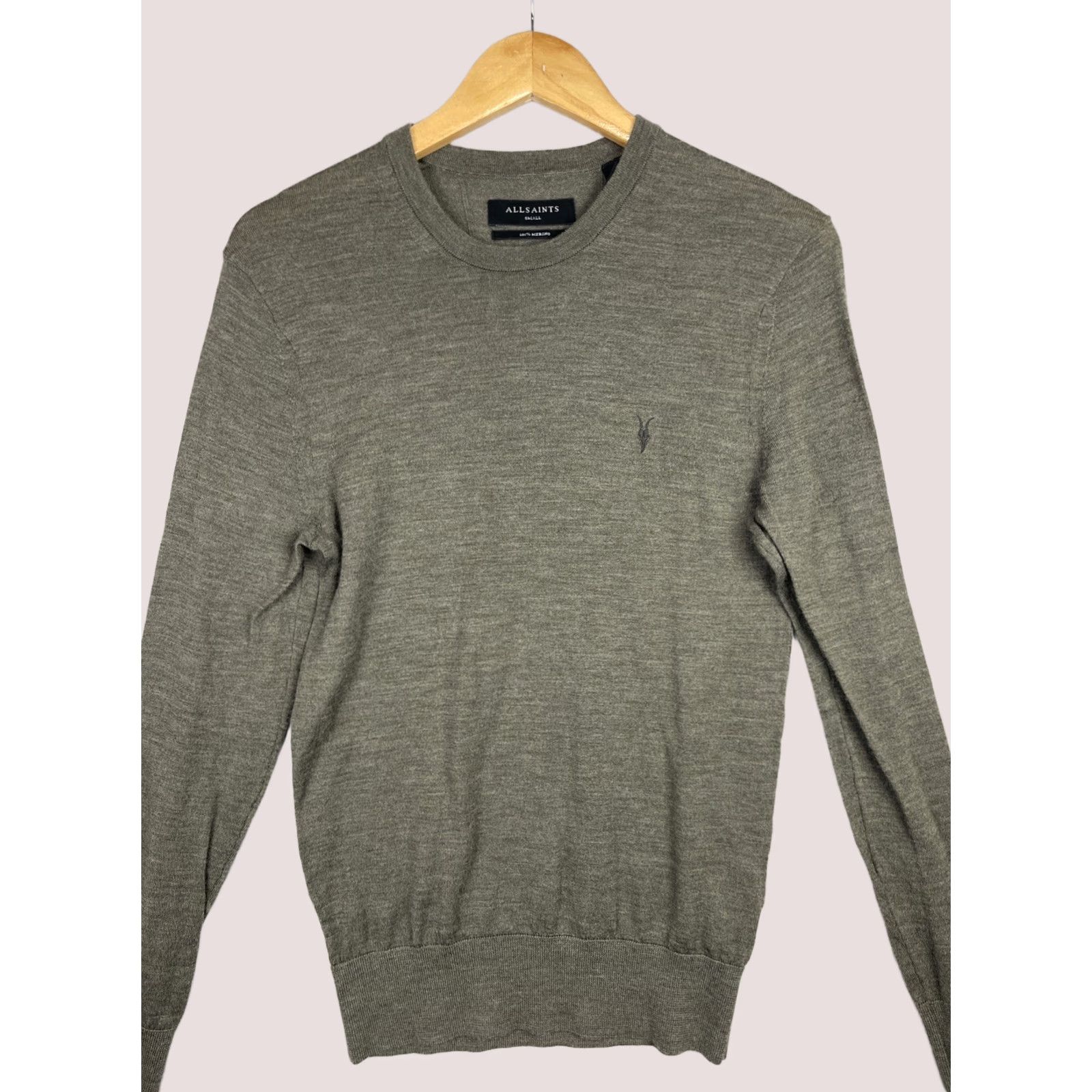 Allsaints All Saints Sweater Mens Small Mode Merino Wool Knit Jumper Crew Neck Ramskull Size US S / EU 44-46 / 1 - 1 Thumbnail