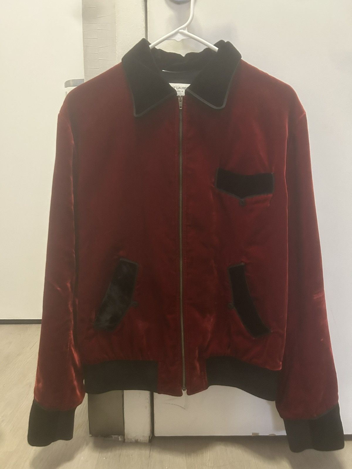 Hedi Slimane Saint Laurent Paris Runway AW16 Palladium Red Velvet Size US M / EU 48-50 / 2 - 1 Thumbnail