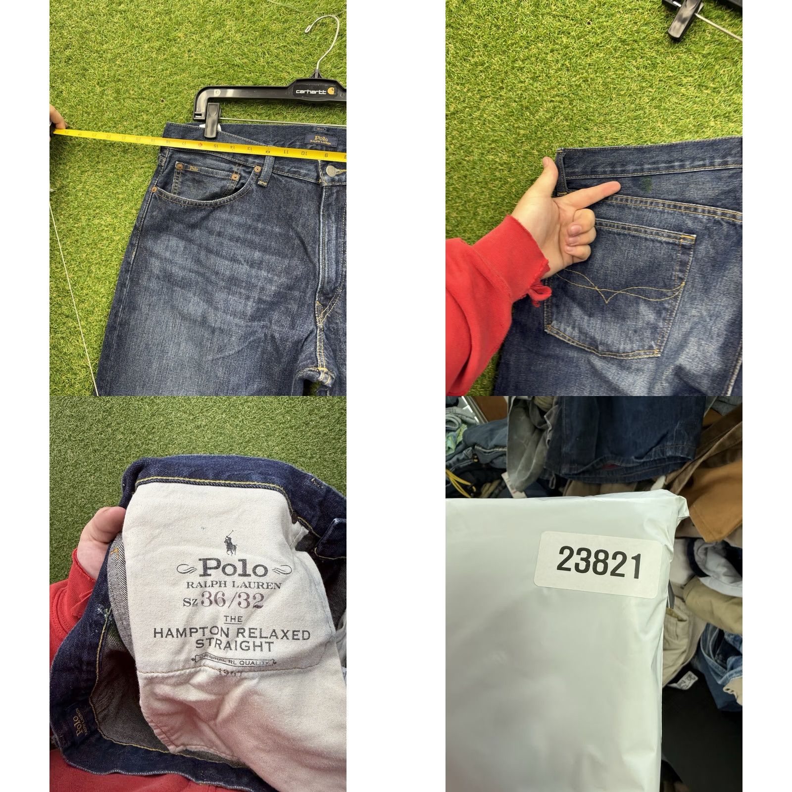 Polo Ralph Lauren Polo Ralph Lauren Hampton Jeans Mens 36x32 Straight Distressed Dark Wash Denim Blue 90s Preppy Baggy Relaxed 5-Pocket Mens City: Mexico Size US M / EU 48-50 / 2 - 8 Thumbnail